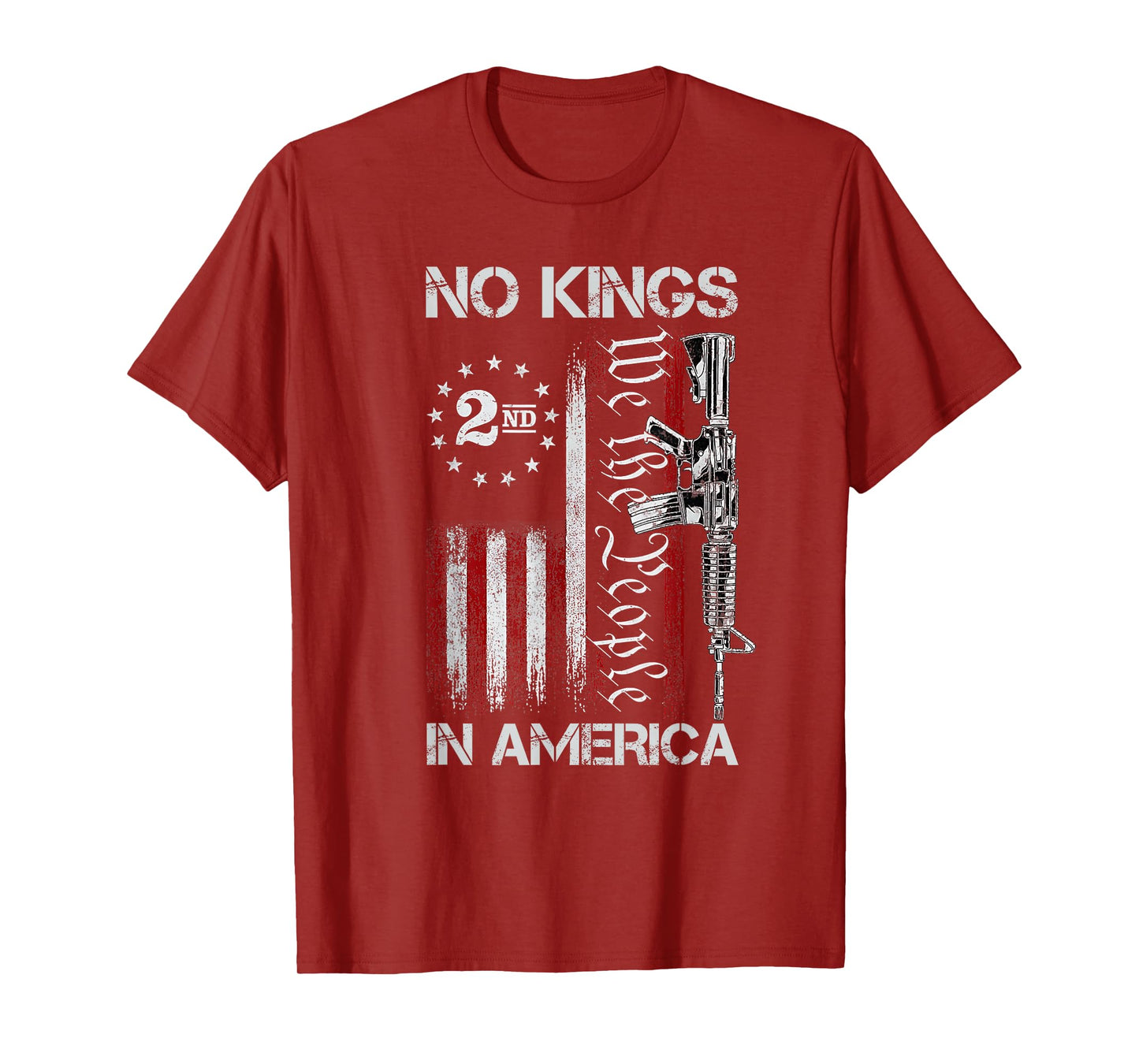 No Kings in American Vintage USA Flag Patriotic No Kings T-Shirt