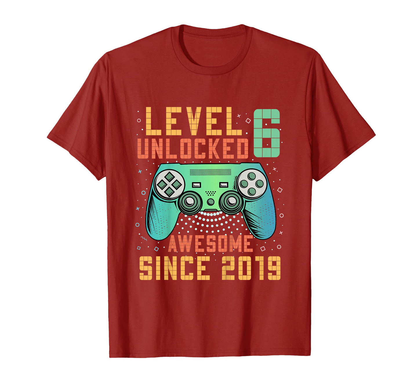 Kids Level 6 Unlocked 6th Birthday 6 Year Old Boy Gifts Gaming T-Shirt