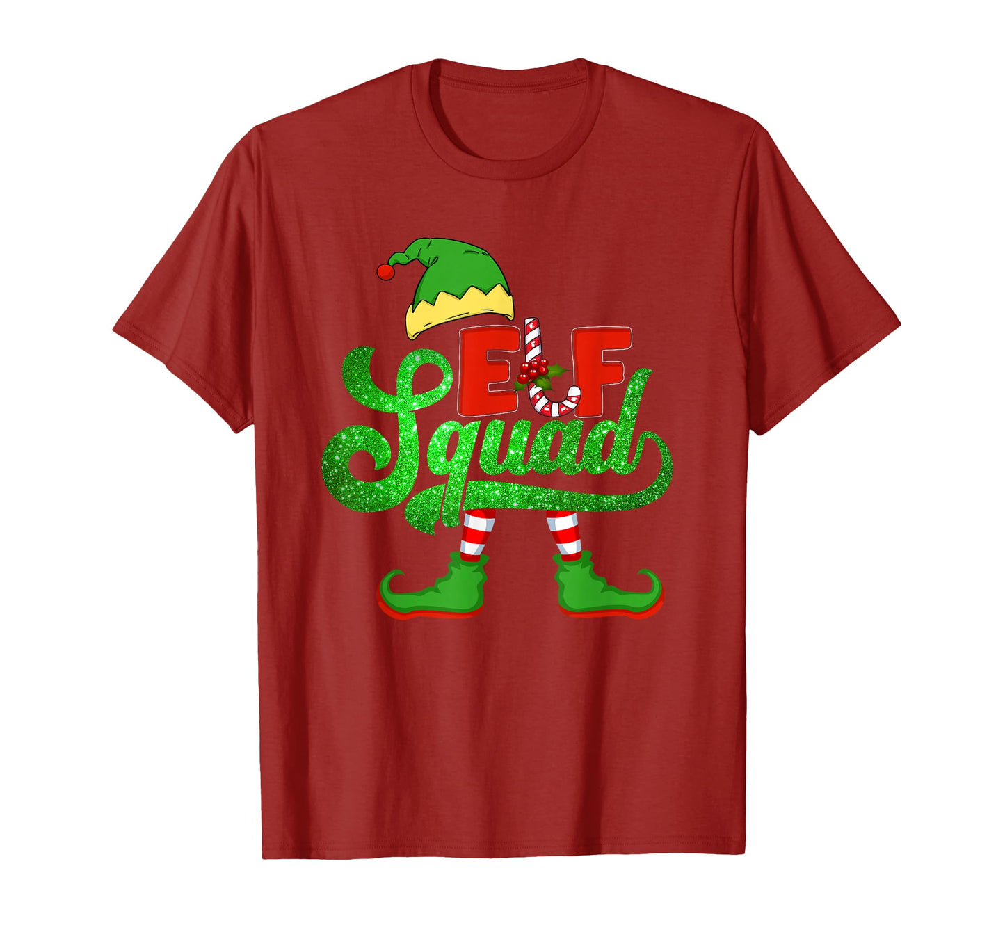 Funny Elf Family Christmas Matching Pajamas Xmas Elf Squad T-Shirt