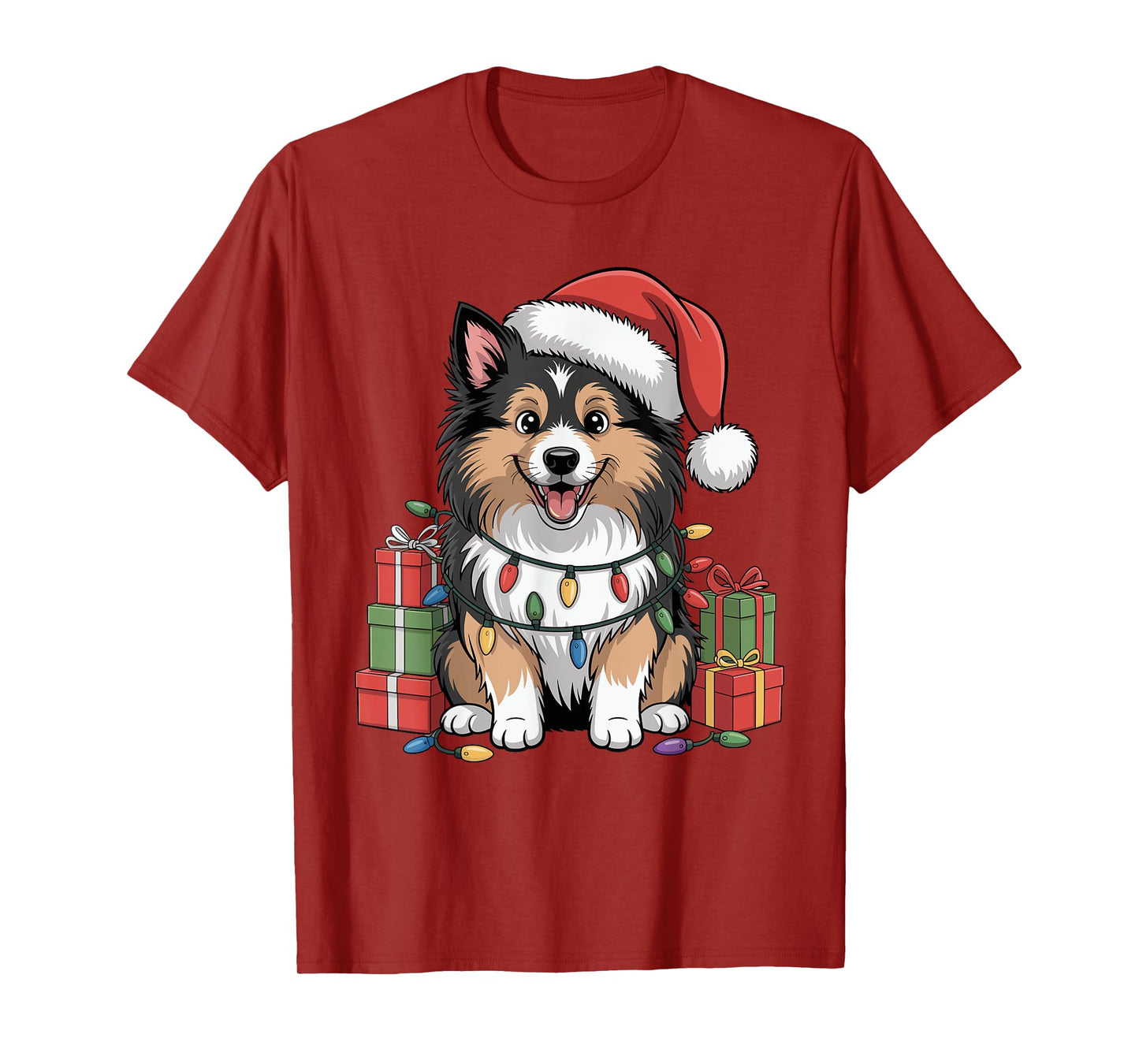 Cute Sheltie Christmas Xmas Design Funny Dog Lover Holiday T-Shirt