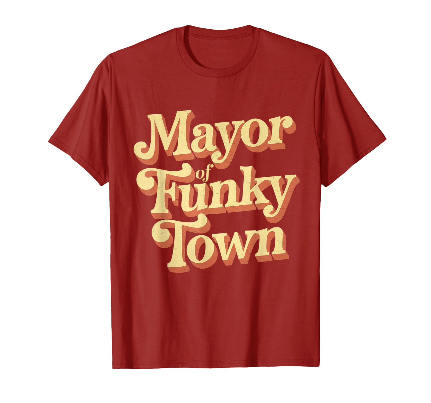 Retro Mayor Of Funky Town Funny Vintage 70'sParty T-Shirt