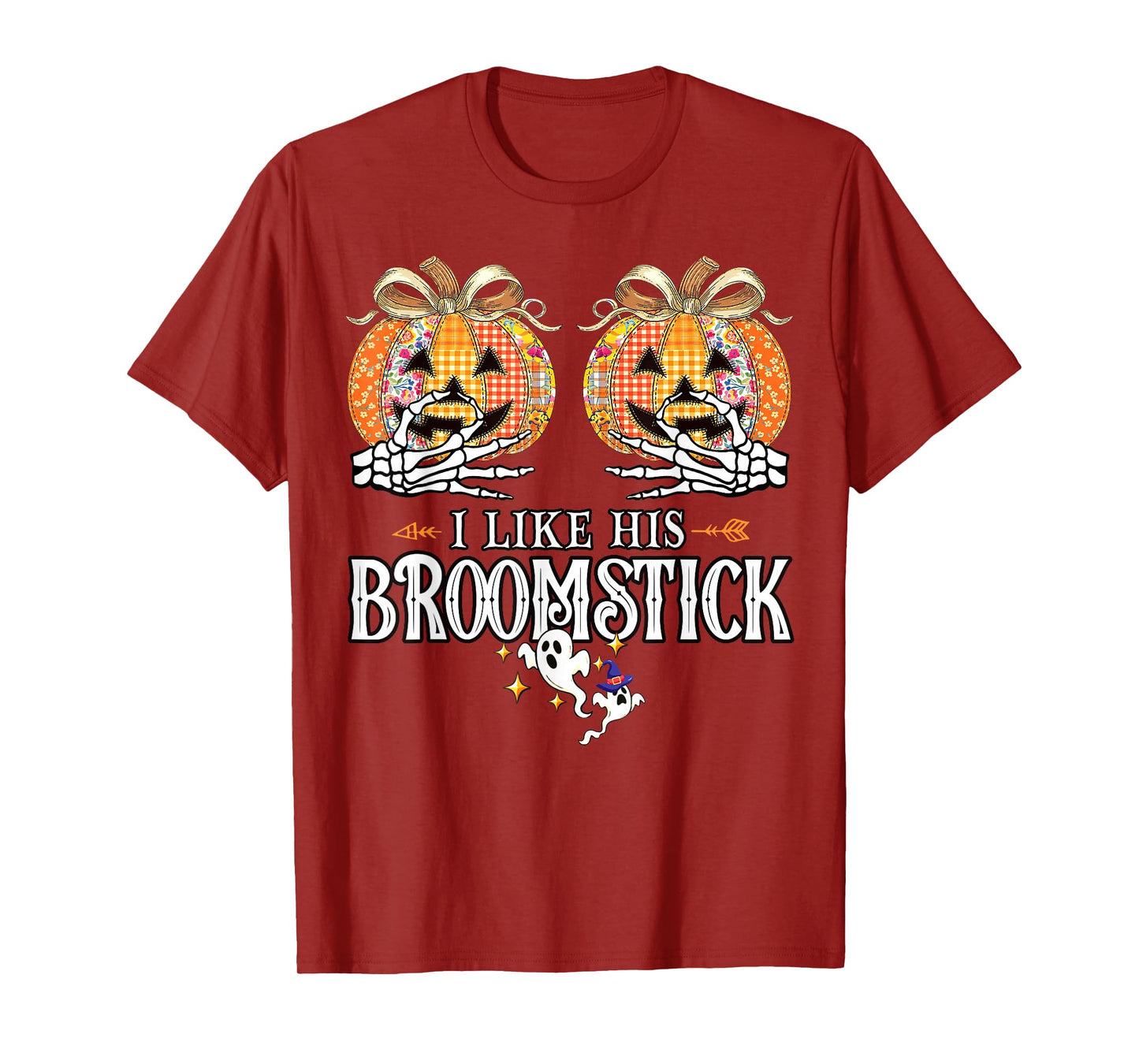 I Like His Broomstick He Likes My Pumpkins Couples Halloween T-Shirt