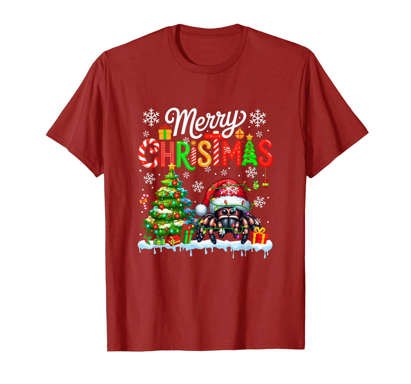 Merry Christmas Santa Spider Colorful Costume Kids Toddler T-Shirt