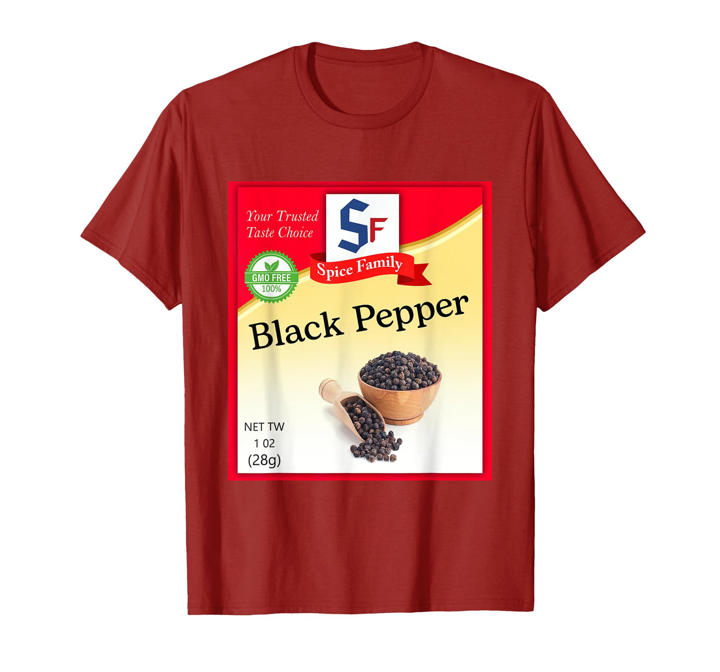 Black Pepper Condiment Costume Holiday Spice Group Costumes T-Shirt