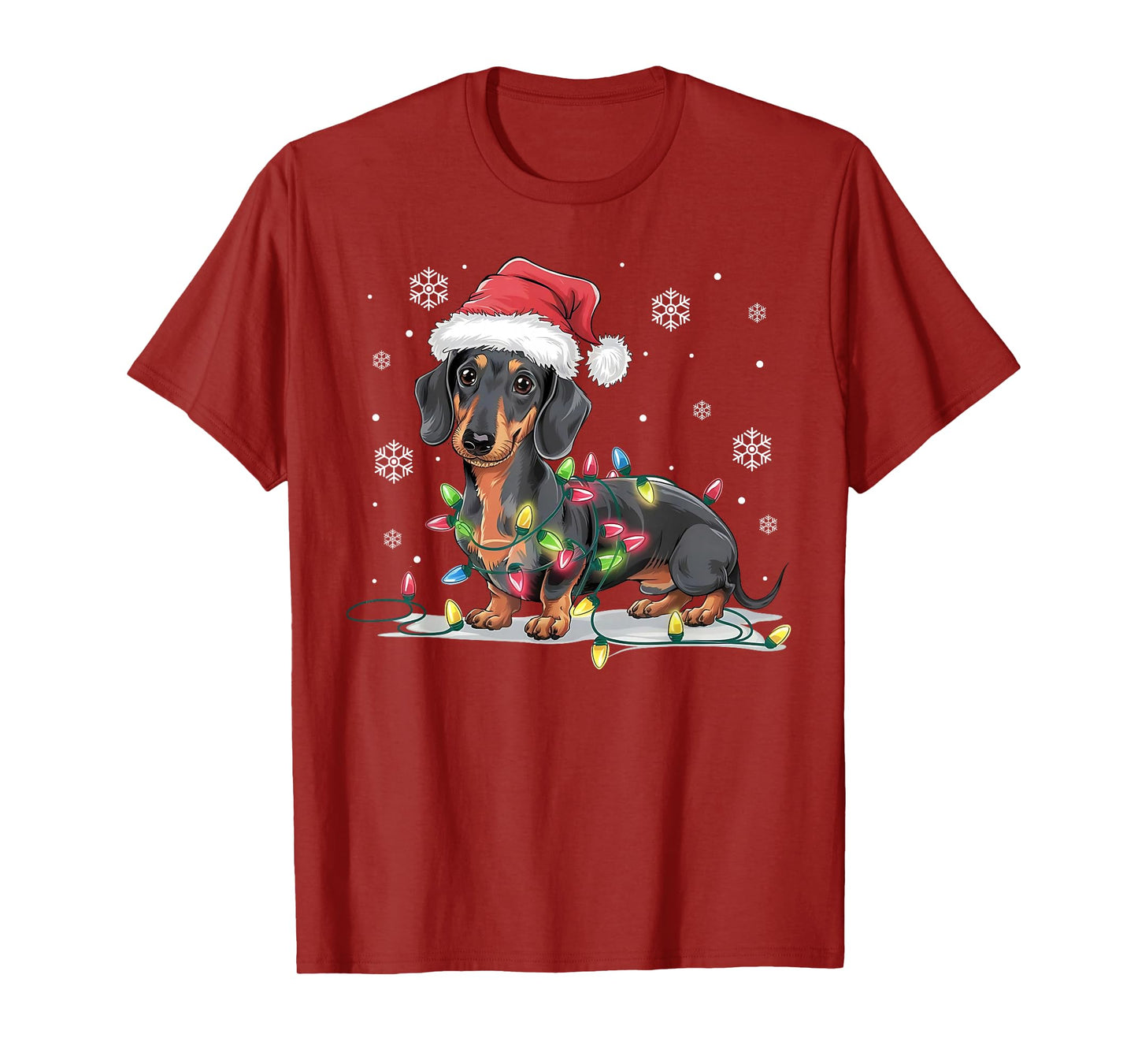 Funny Christmas Dog Dachshund Santa Xmas Wiener Women Men T-Shirt