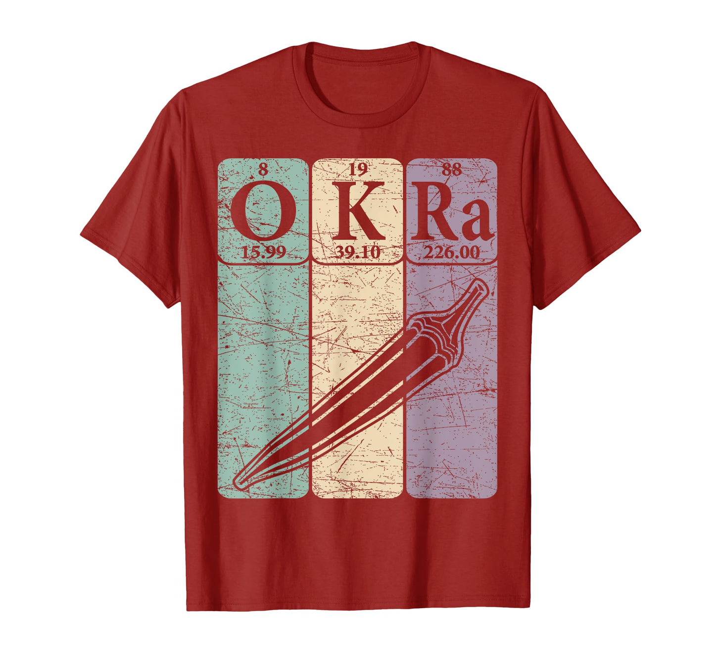 Okra Periodic Table Elements Okra Vegetable Retro T-Shirt