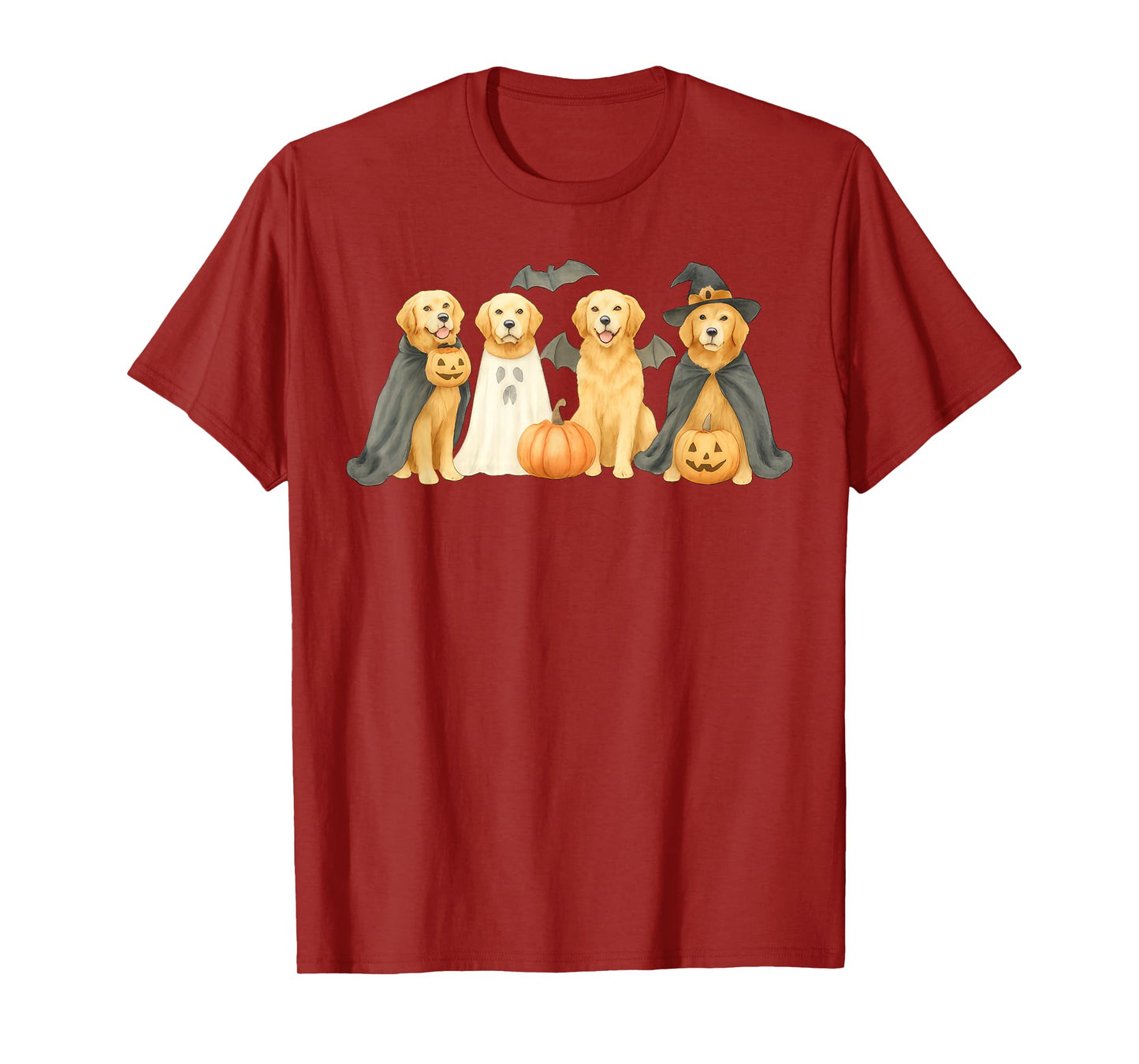 Golden Retriever Ghost Dog Halloween Golden Retriever Witch T-Shirt