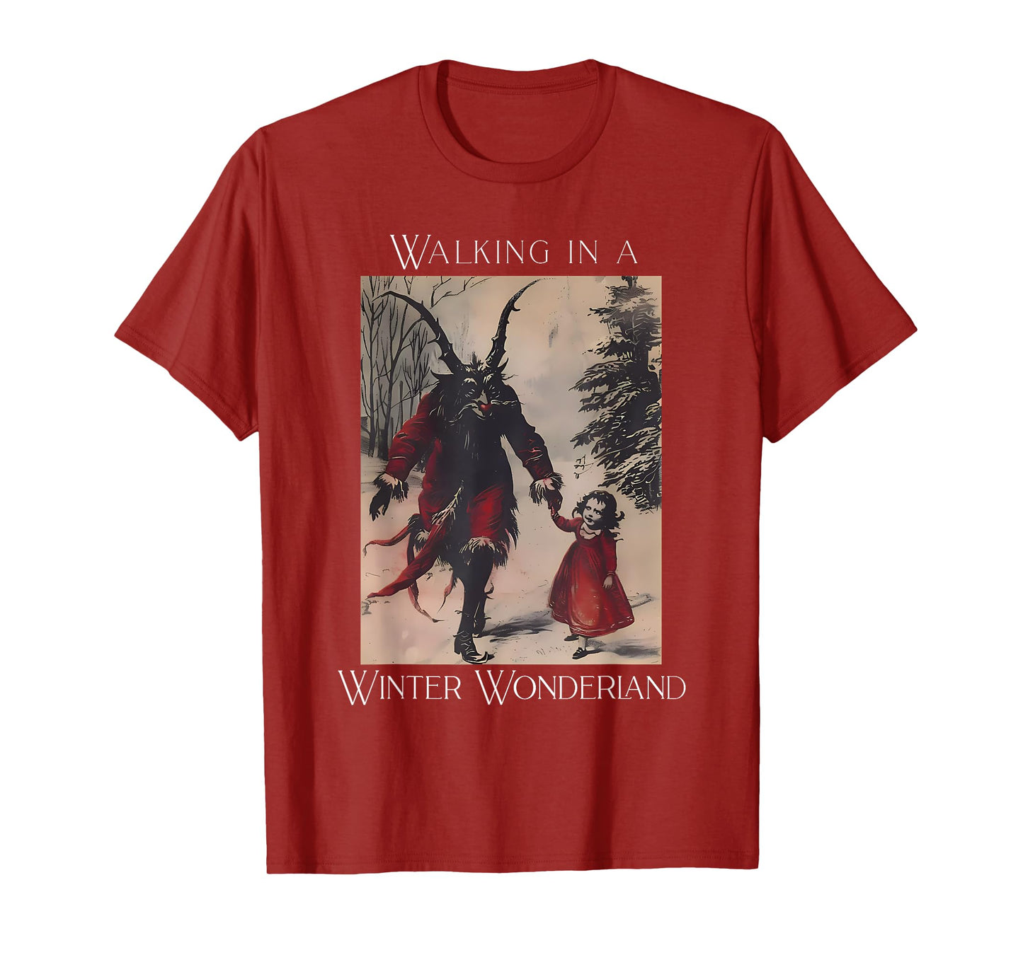Retro Funny Walking in a Winter Wonderland Merry Christmas T-Shirt
