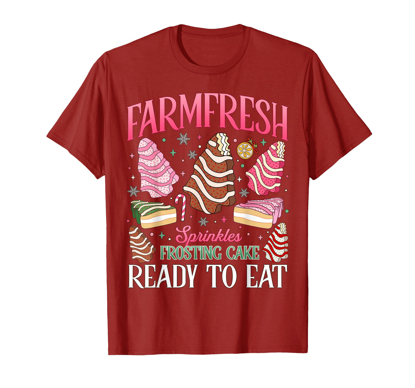 Farm Fresh Sprinkles Frosting Christmas Tree Cake Pajamas T-Shirt