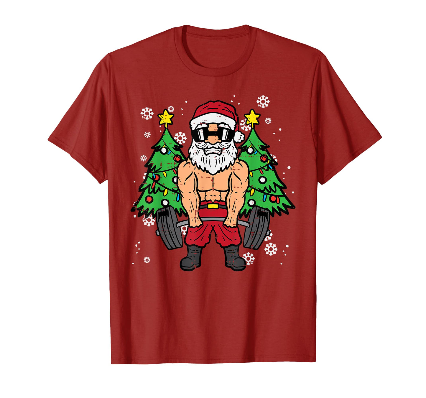 Christmas Santa Deadlift Xmas Weightlift Gym Men Women T-Shirt