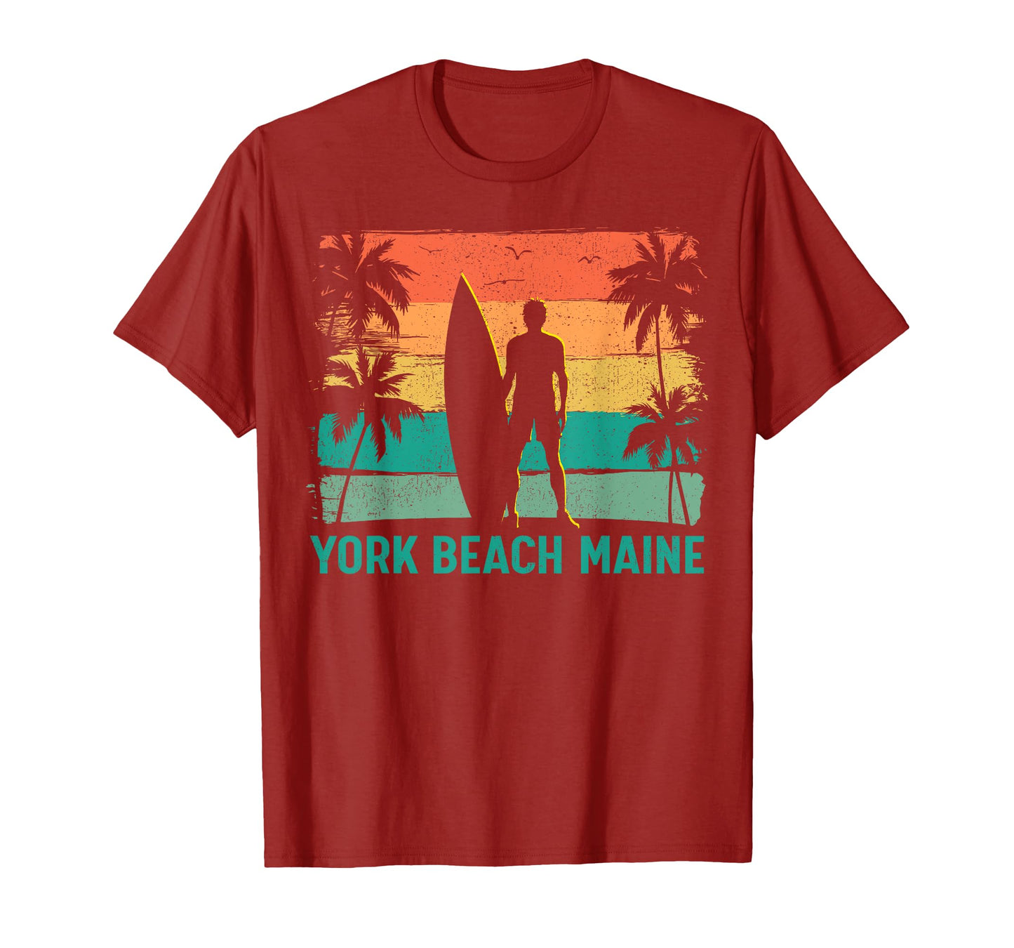 Summer Surf Vintage Maine York Beach Surfing Men Women Kids T-Shirt