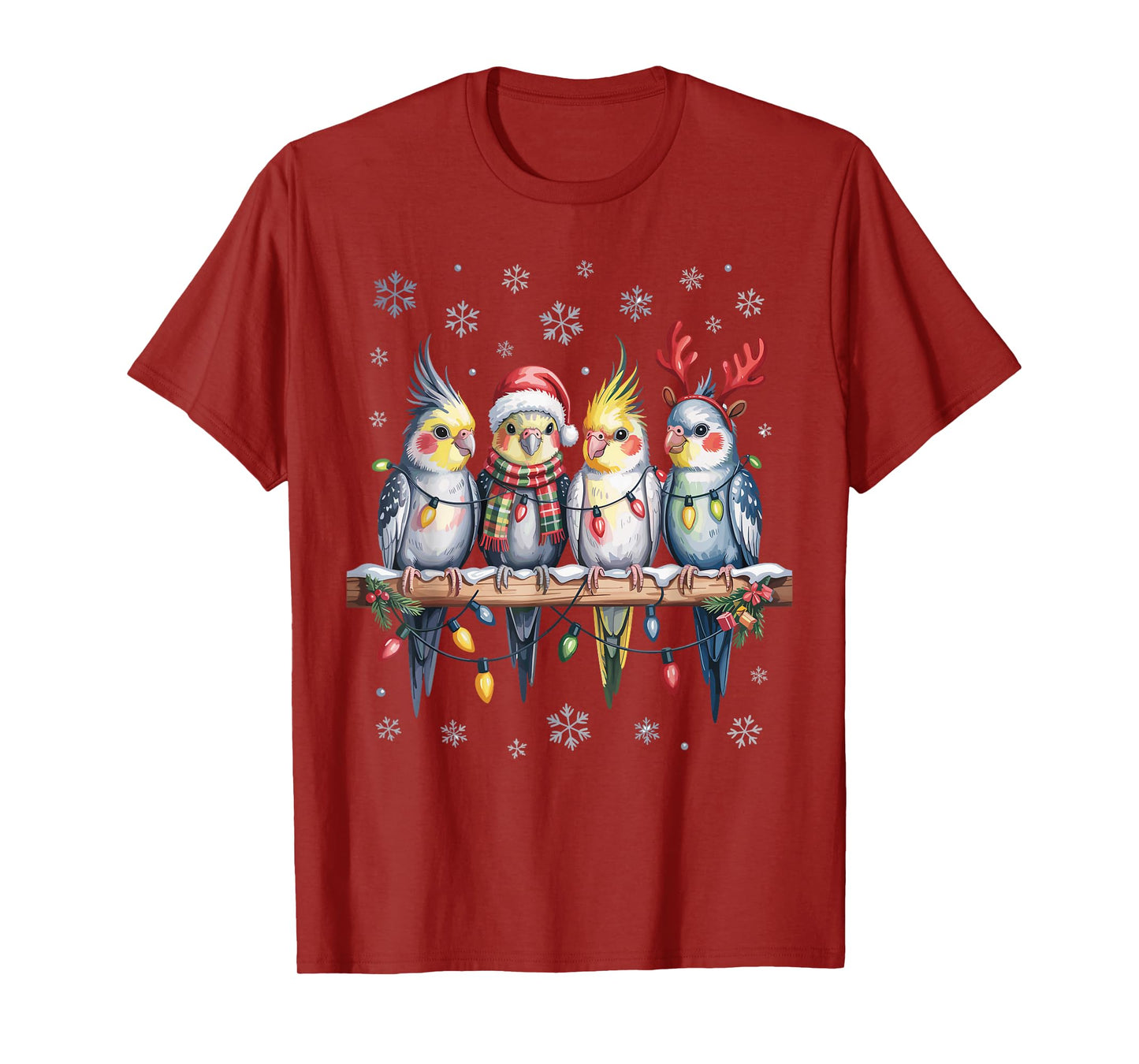 Cockatiel Christmas Cute Pet Lovers Funny Holiday Pajamas T-Shirt