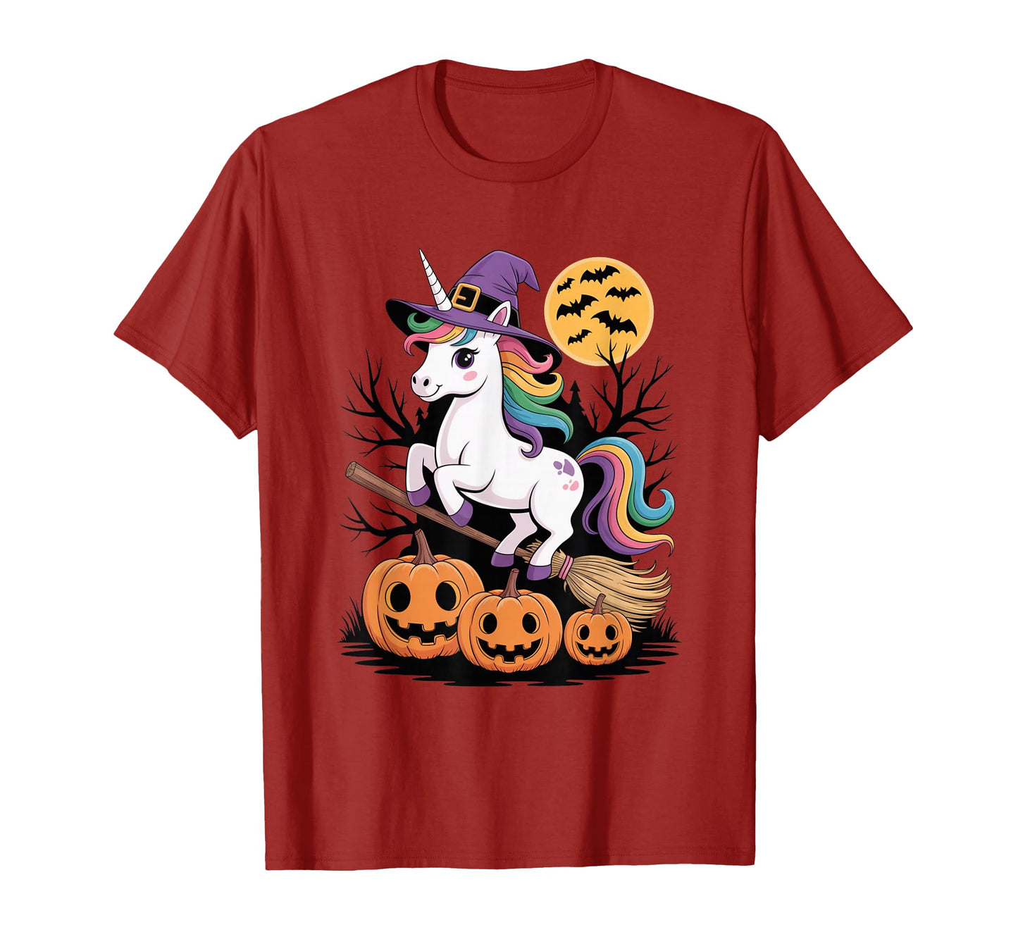 Spooky Witch Unicorn Halloween Pumpkin Funny Sports Humor T-Shirt