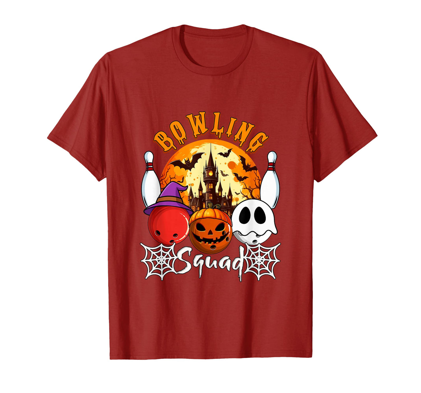 Bowling Squad Halloween Three Horror Balls Costume Player T-Shirt