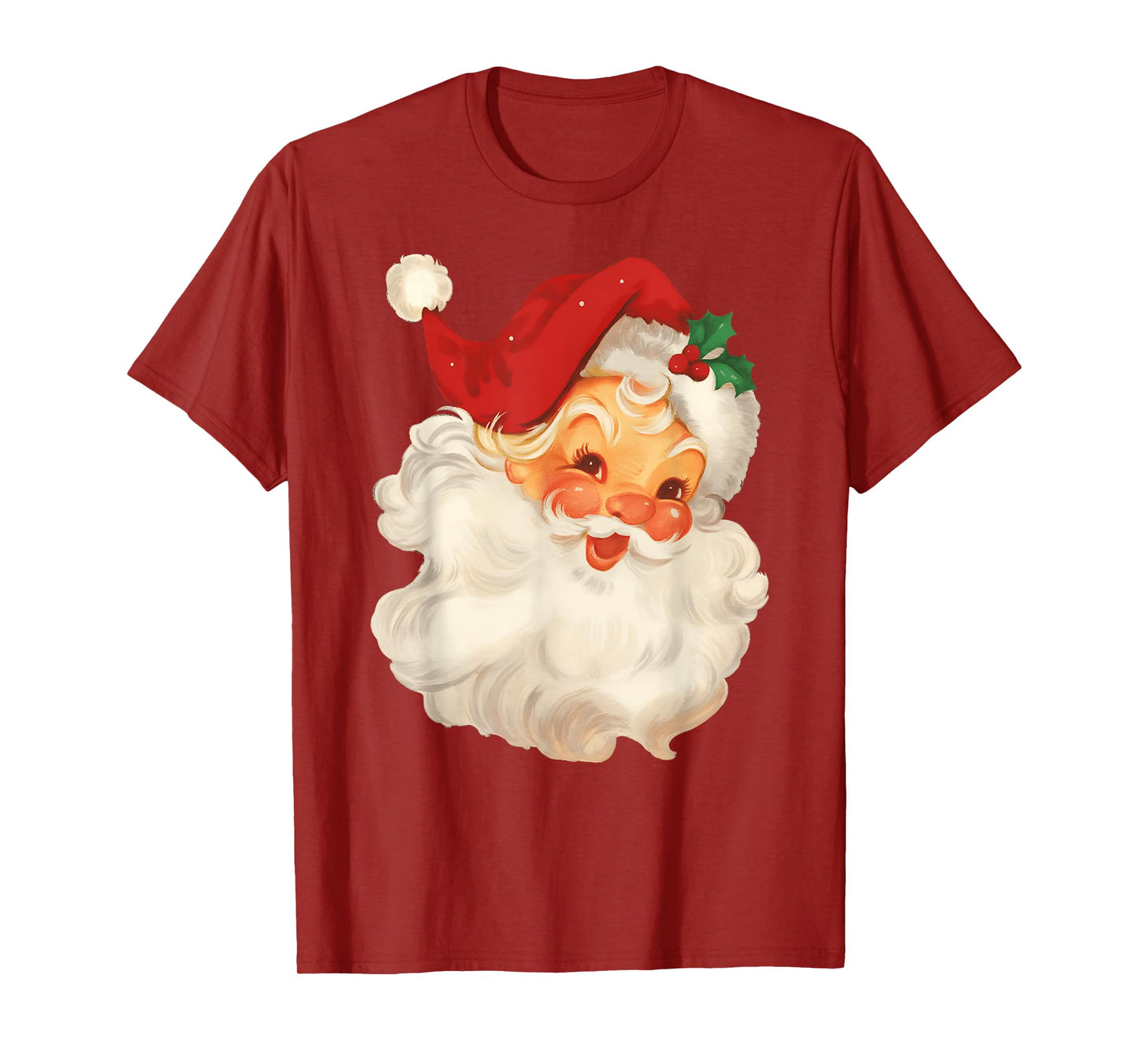 Vintage Retro Jolly Santa Claus Face Christmas Pajamas T-Shirt