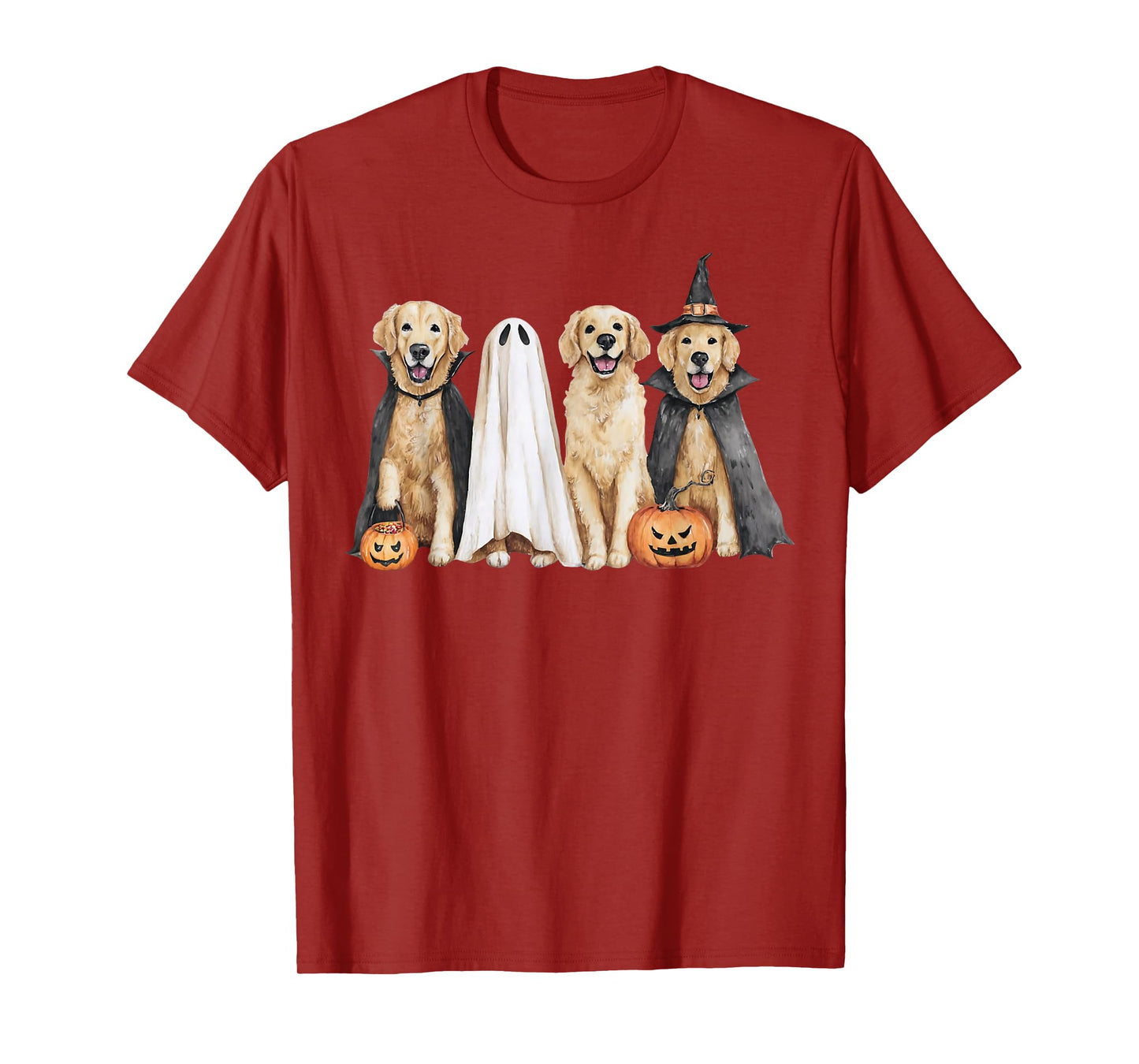 Golden Retriever Ghost Dog Halloween Golden Retriever Witch T-Shirt