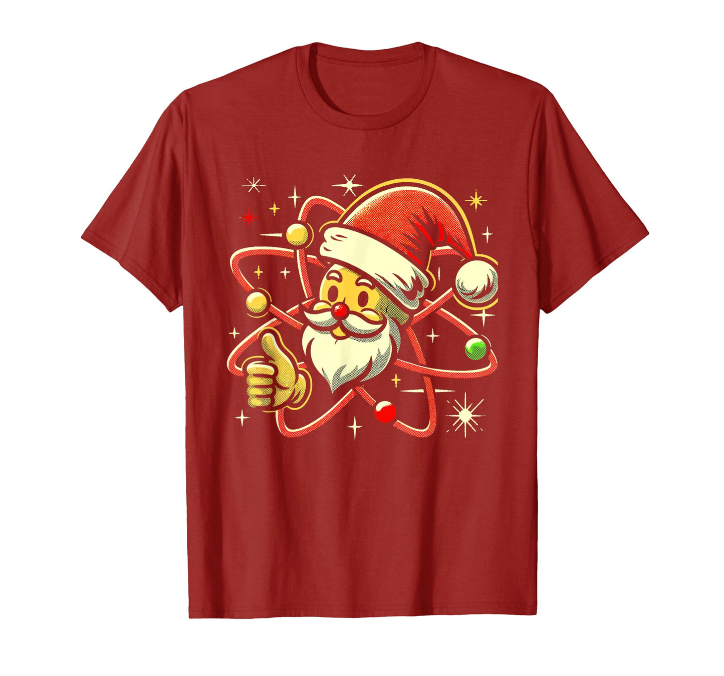Santa Atom Christmas Thumbs Up Radiation Nuclear Fallout T-Shirt