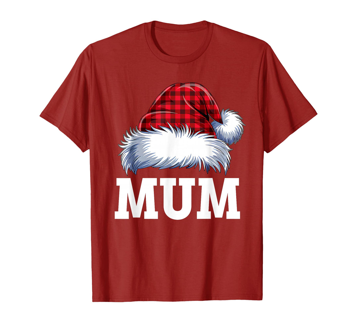 Mum Santa Red Plaid Christmas Family Matching Pajamas Xmas T-Shirt