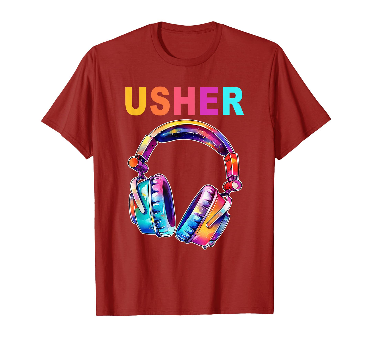 USHER Headphone Music Lover Hiphop Fan Music T-Shirt