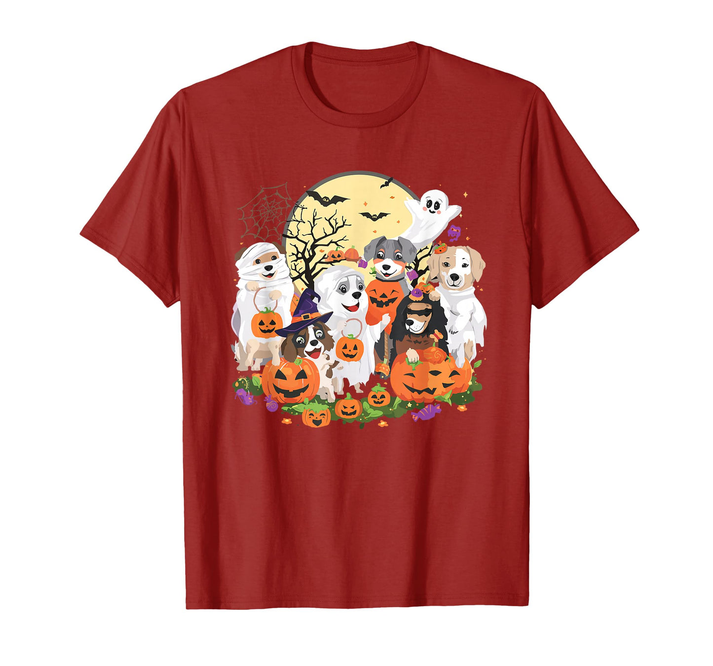 Cute Mummy Witch Ghost Halloween Dog Costume Men Women Kids T-Shirt