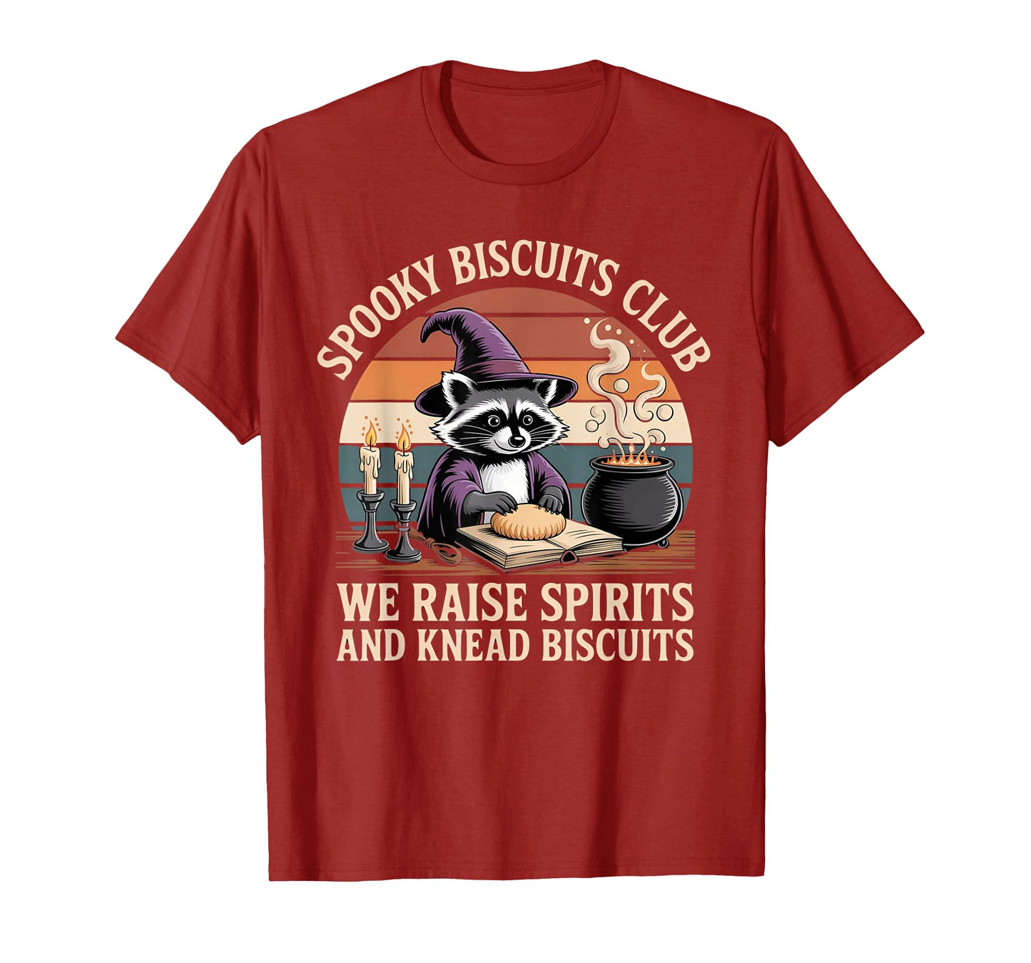 Spooky Biscuits Club Raccoon Funny Halloween Baking T-Shirt