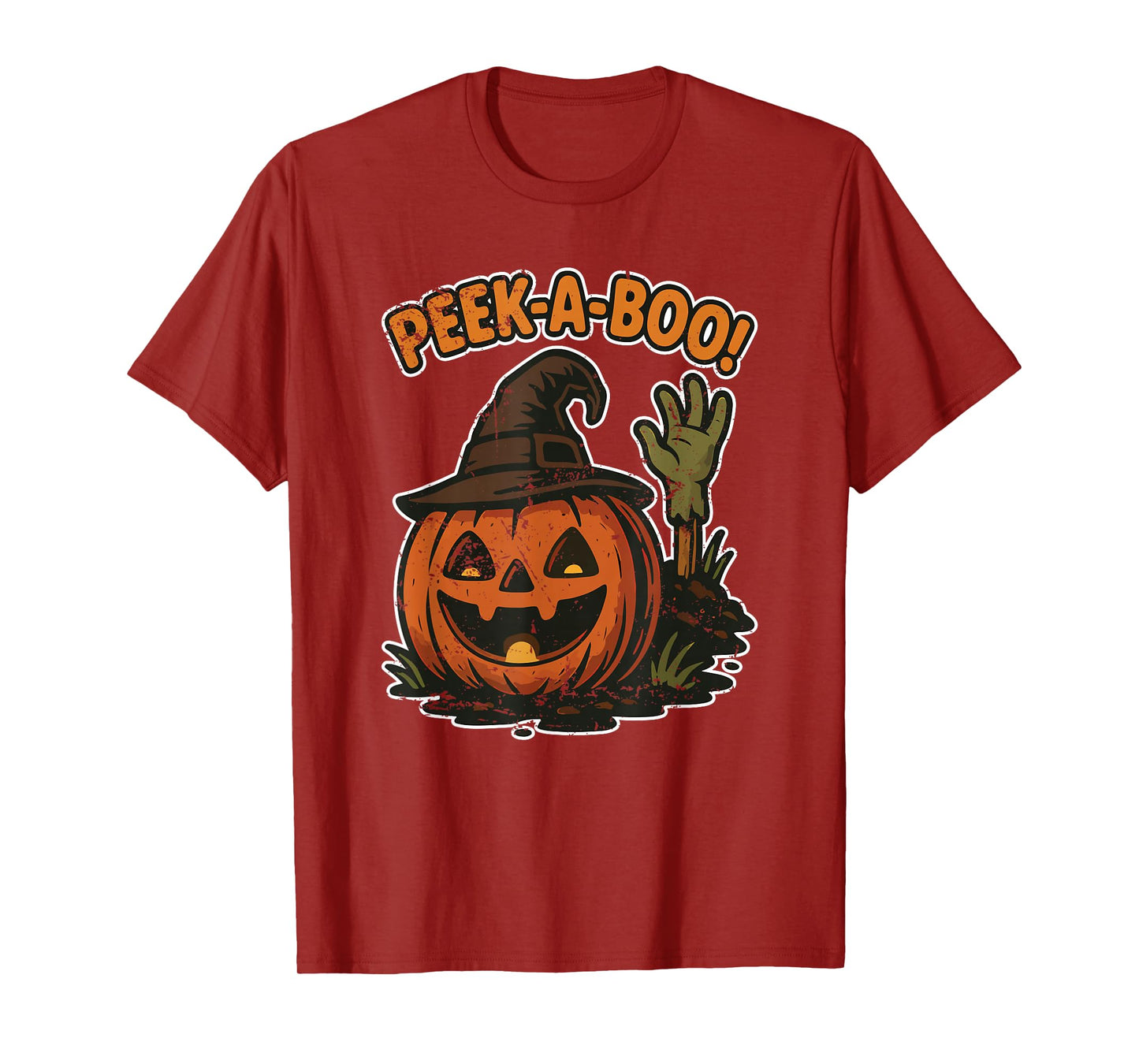 Peek A Boo Pumpkin Witch Hat T-Shirt