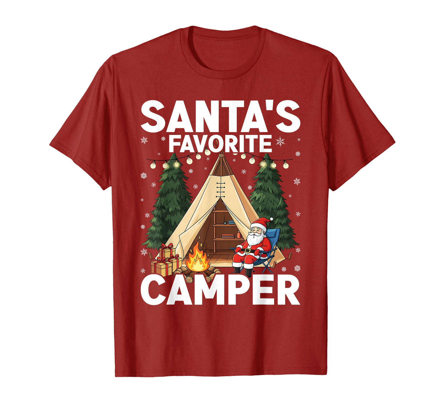Christmas in July Santas Favorite Camper Camping Lover Funny T-Shirt