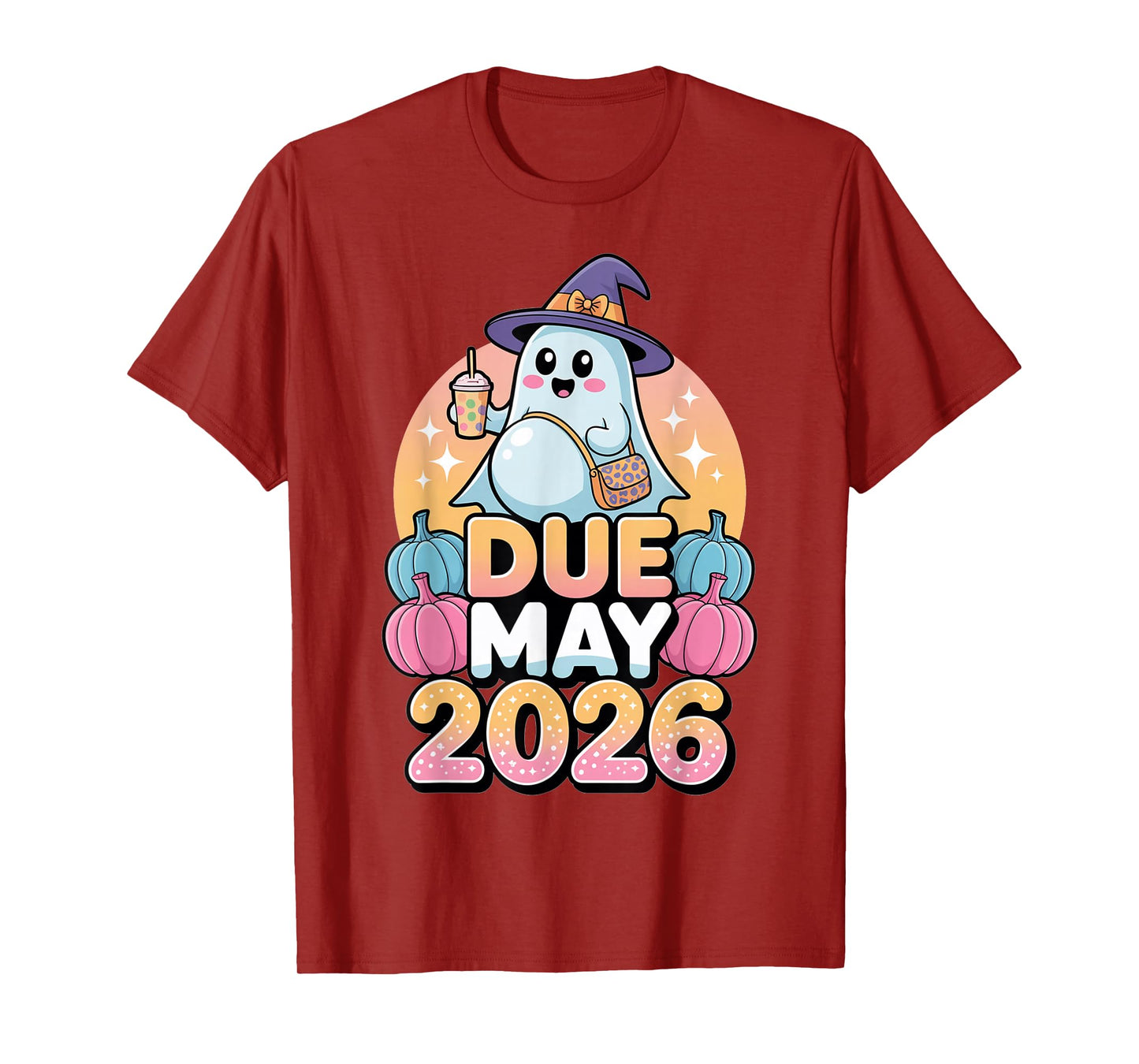 Halloween Pregnant Due May 2026 Mama Ghost Baby Mom T-Shirt