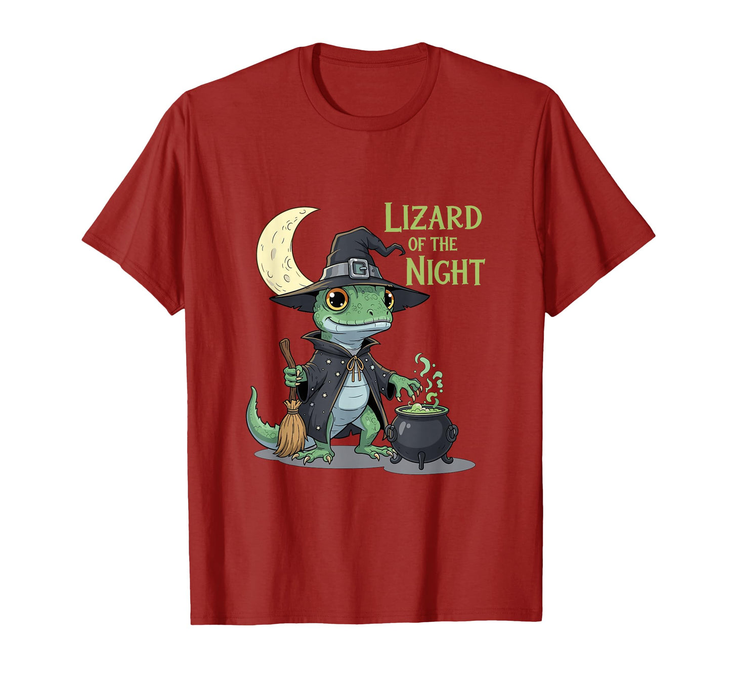 Lizard of The Night Funny Halloween Witch Gecko T-Shirt