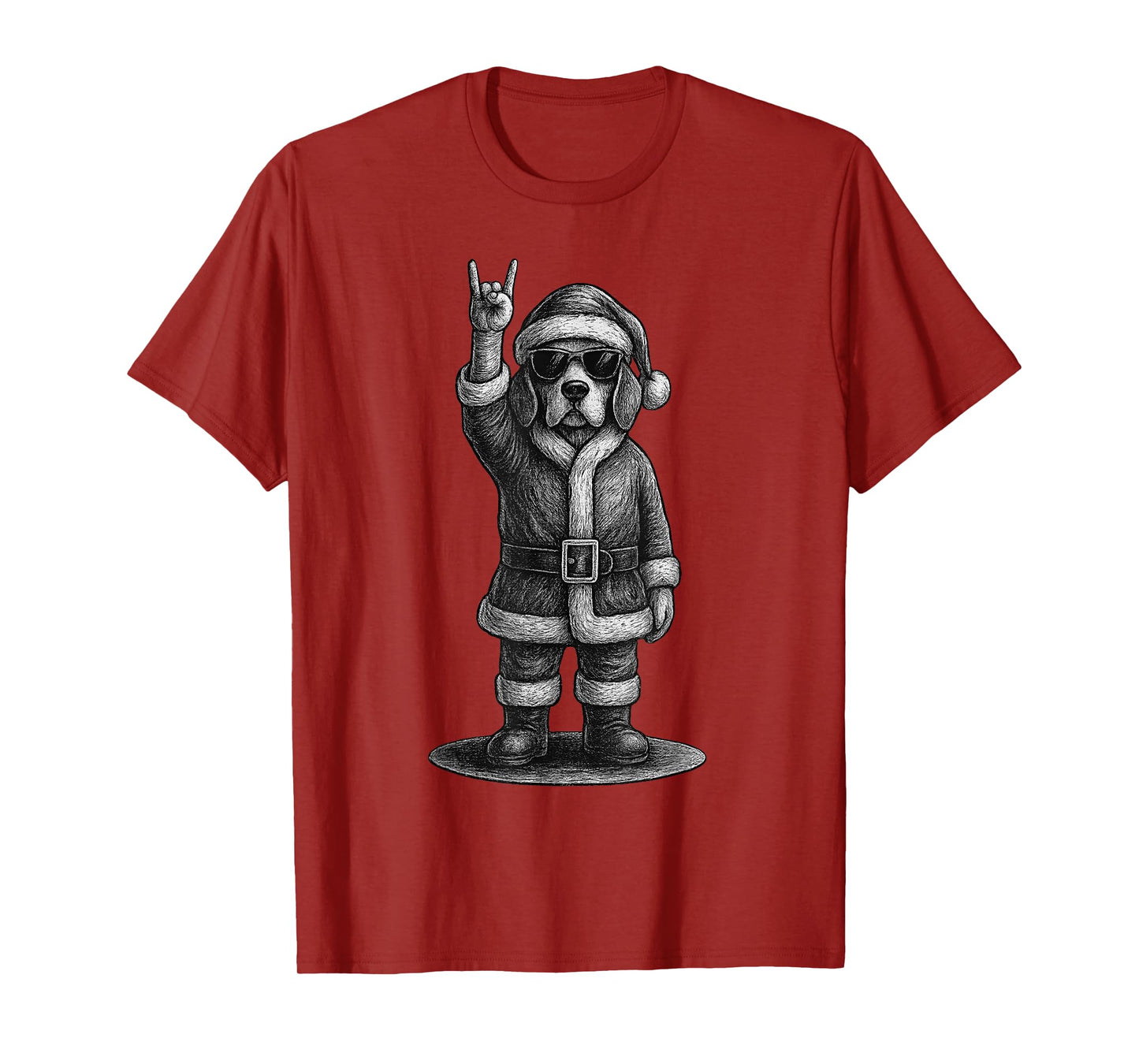 Beagle Rock Music Christmas Dog Lover T-Shirt