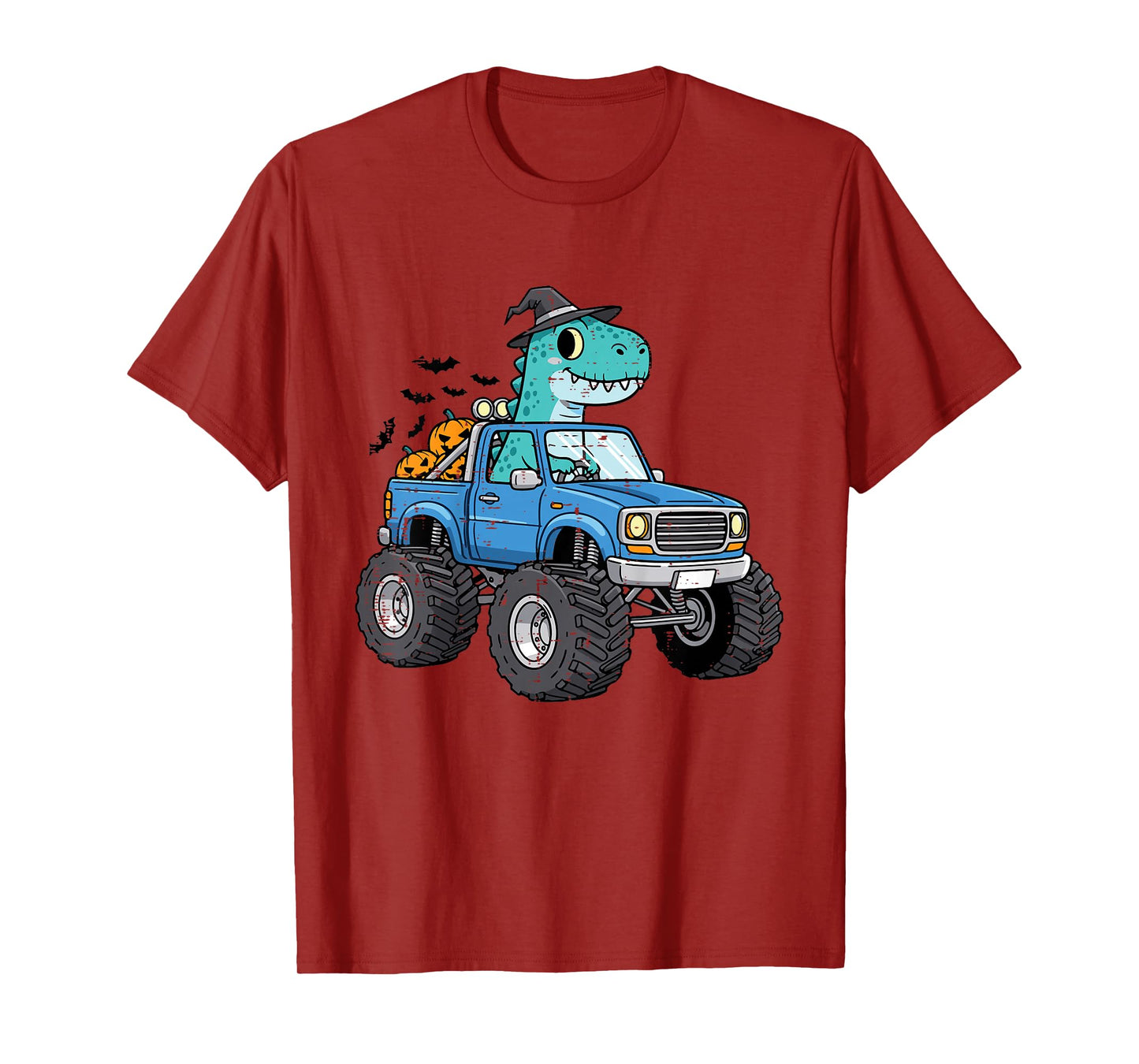Kids Halloween Trex Dino Monster Truck Costume Toddler Boys Kids T-Shirt