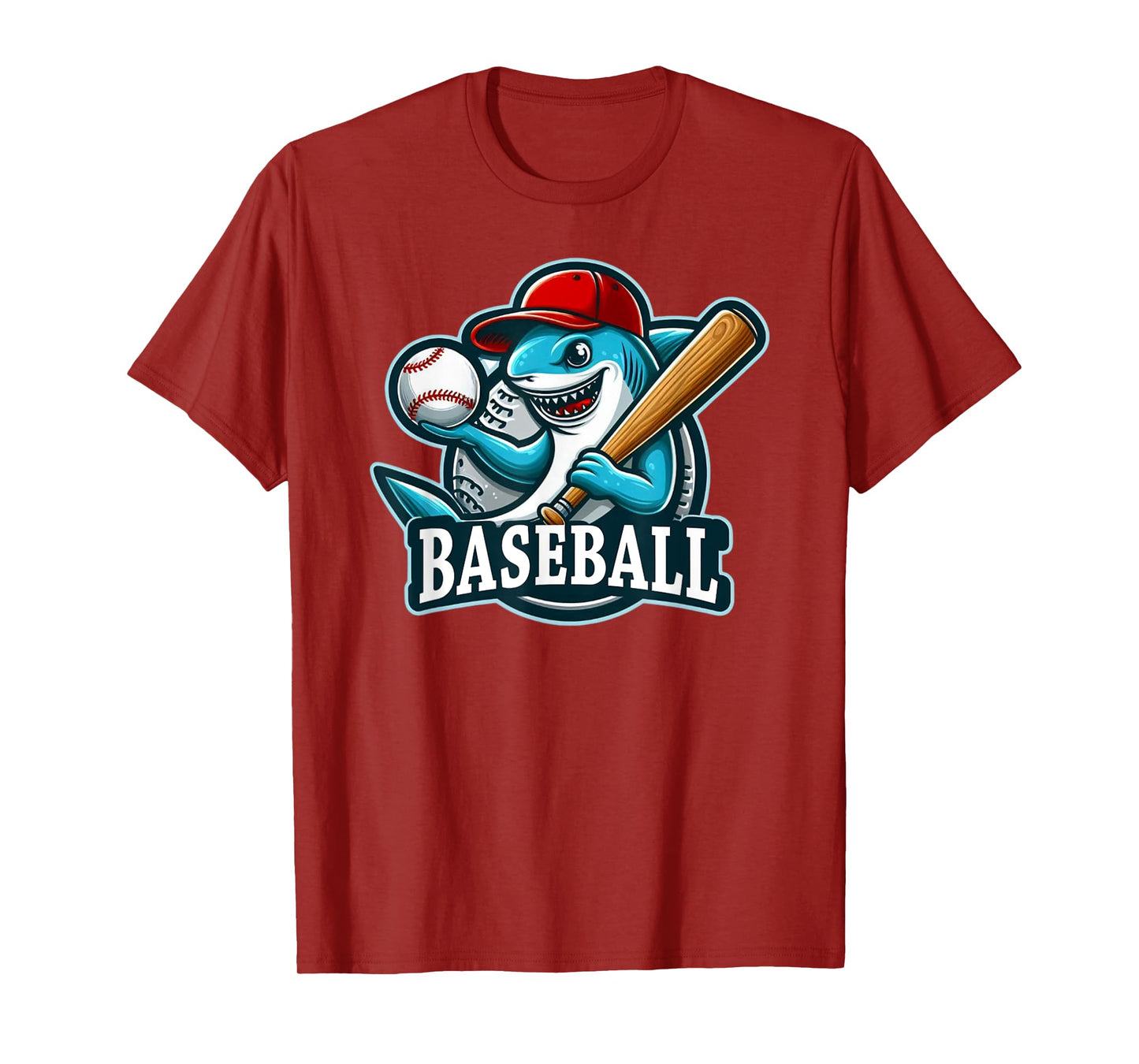 Baseball Shark Playing Baseball T-Shirt