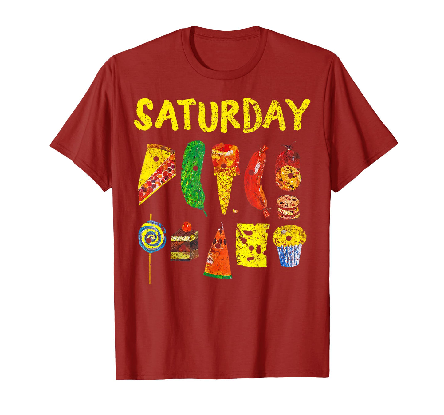 Funny Hungry Caterpillars Saturday Fruits Teacher T-Shirt