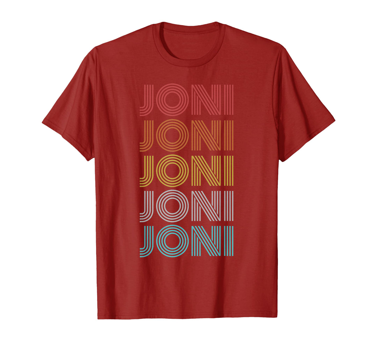 Joni Shirt Vintage Retro Apparel Unisex Adults Kids Retro Letter Print T-Shirt Black Small