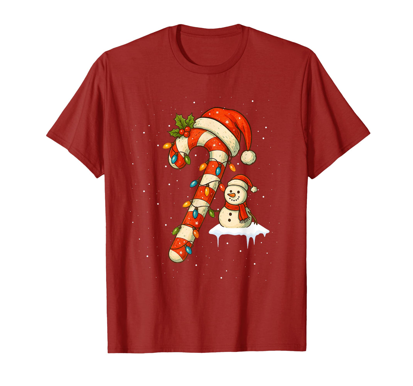 Christmas Candy Cane Santa Hat Xmas Kids Toddler Youth T-Shirt