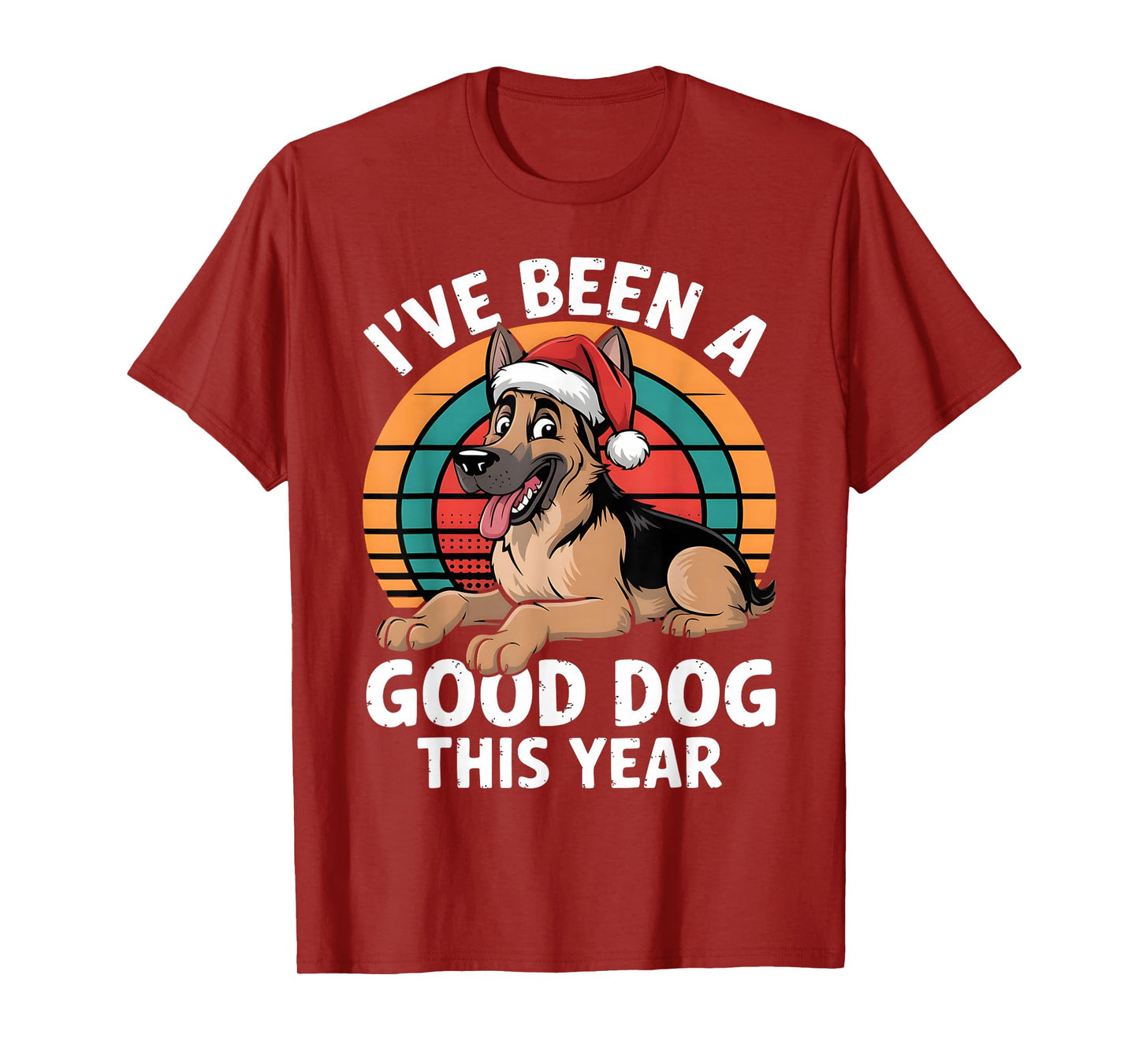 Funny Father Christmas Xmas German Shepherd Party Costume T-Shirt