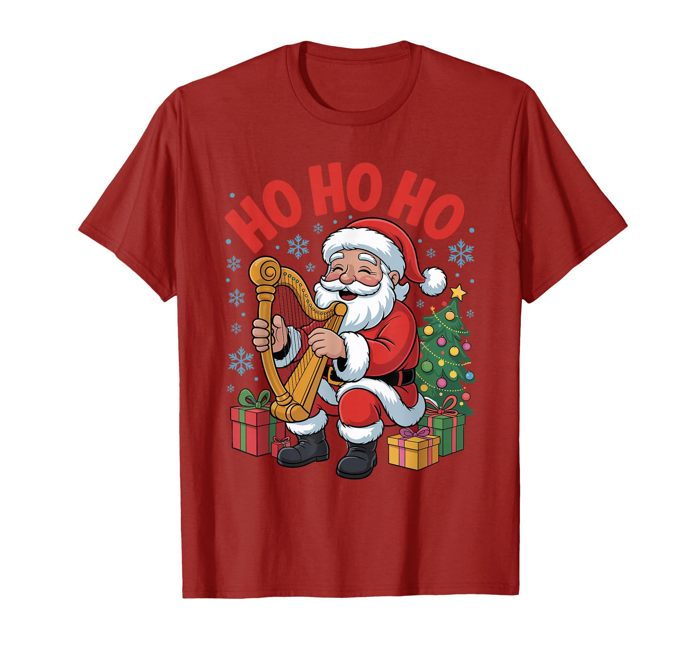 Funny Santa Christmas Design Harp Holiday Xmas Pajama T-Shirt