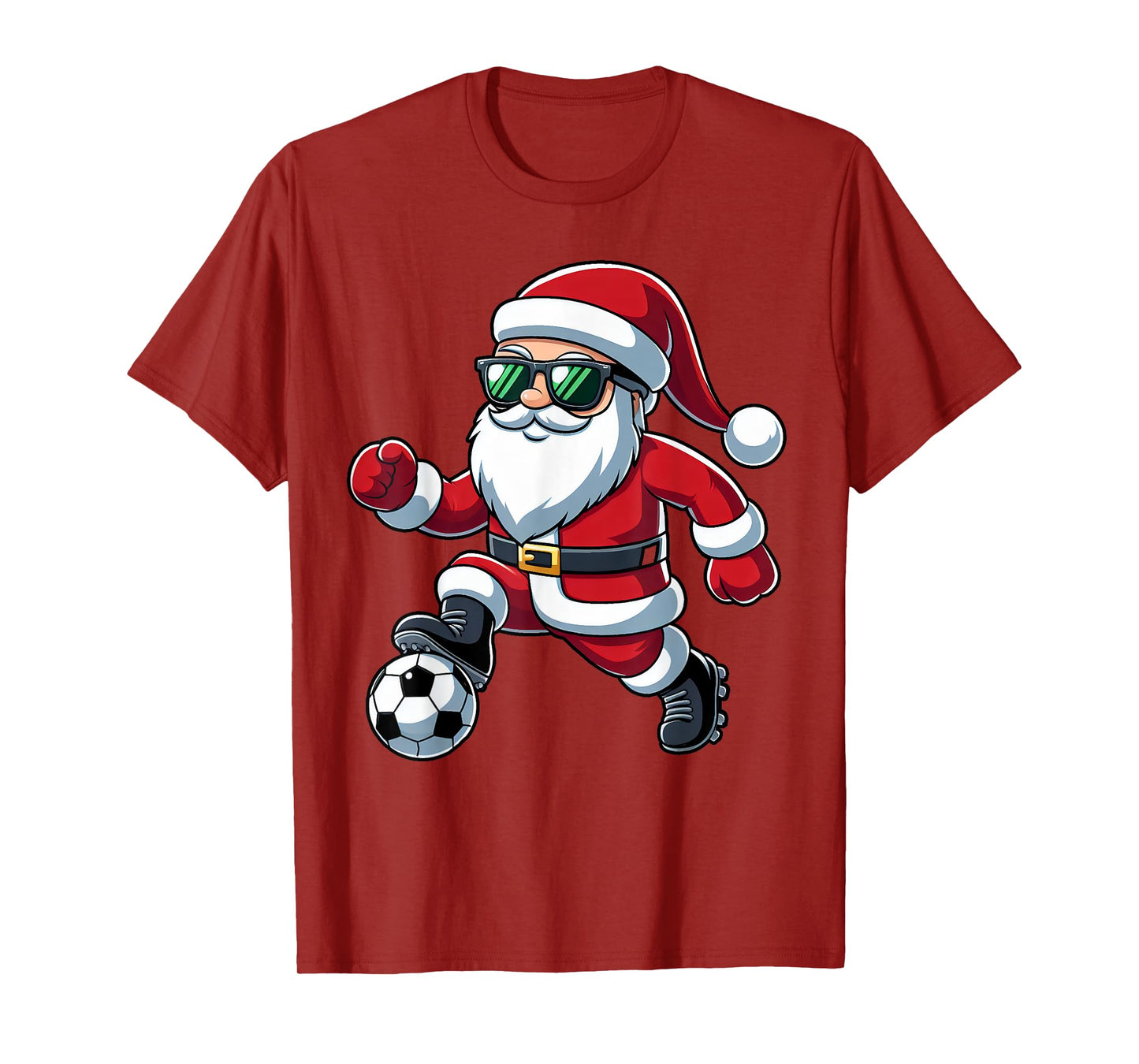 Christmas Santa Claus Play A Soccer Funny Boys Kids Xmas T-Shirt