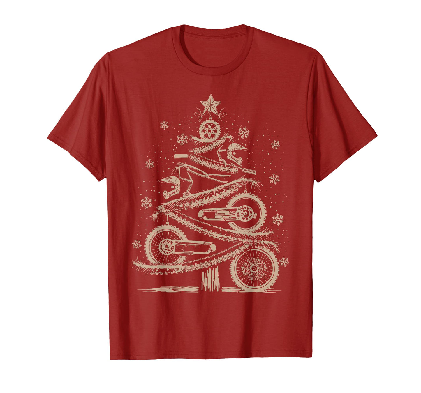 Funny Xmas Motocross Lover Dirt Bike Christmas Tree T-Shirt