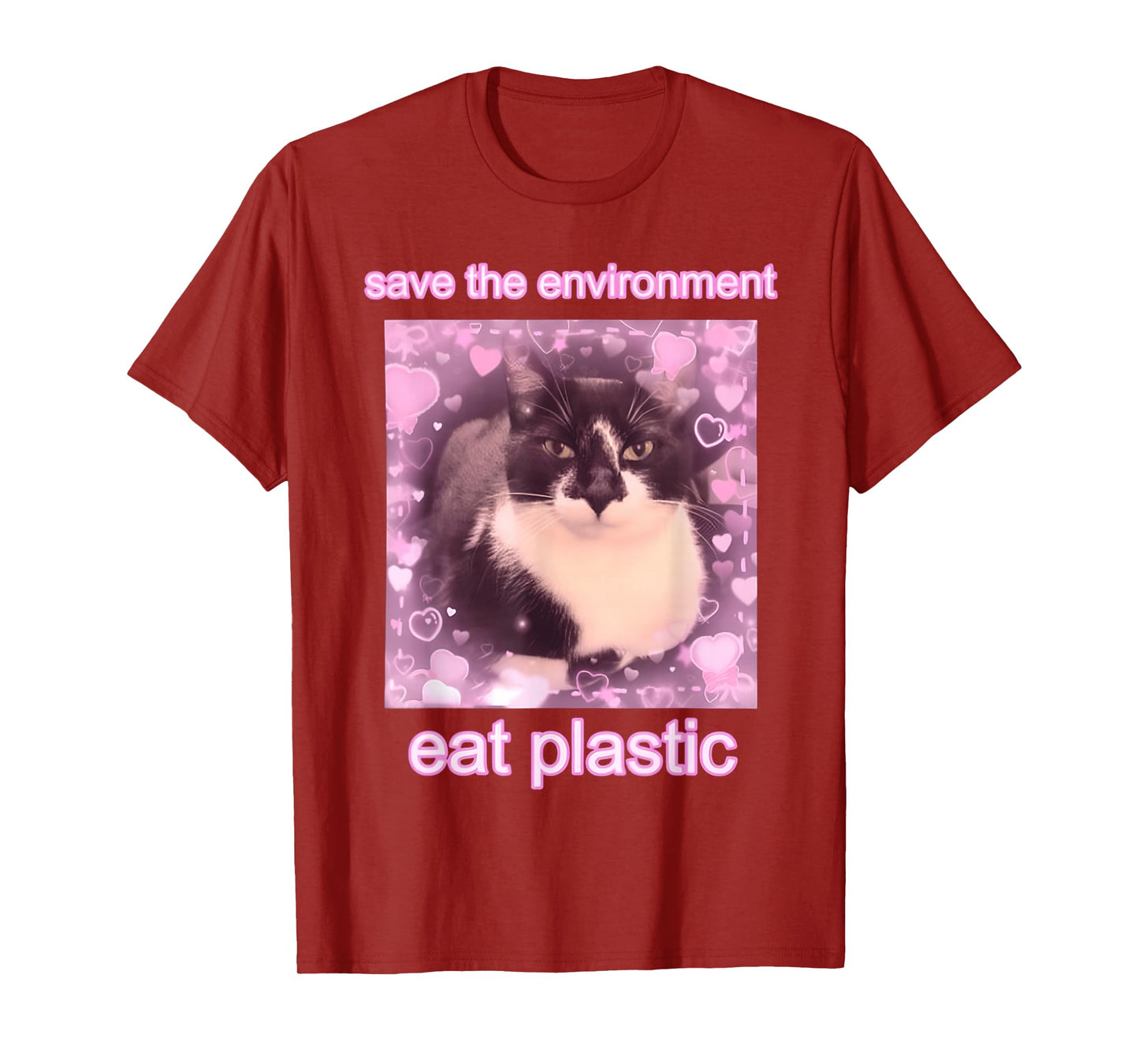 Cat Save The Environment Eat Plastic T-Shirt