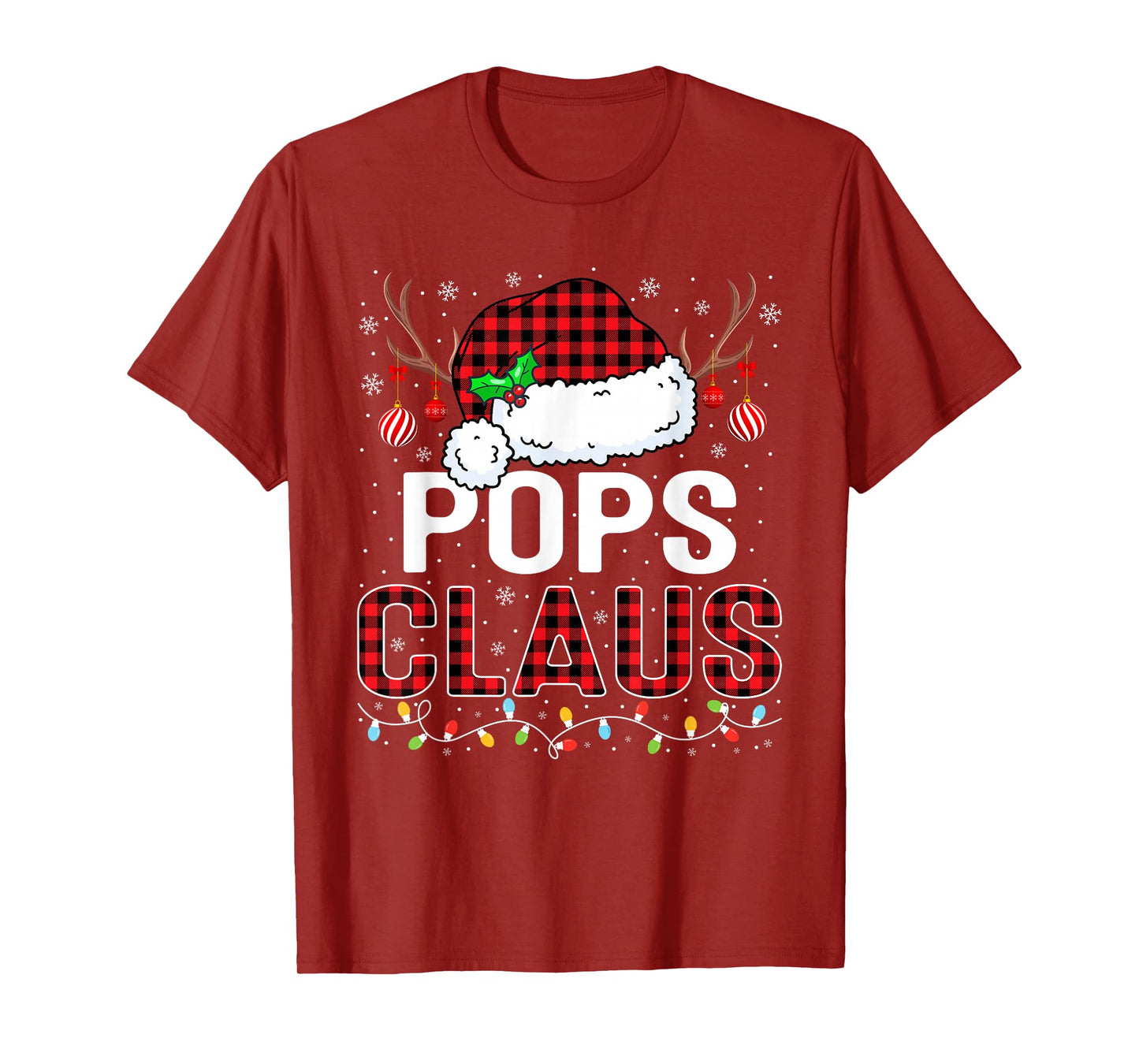 Christmas Lights Pops Claus Family Matching Xmas Pajama T-Shirt
