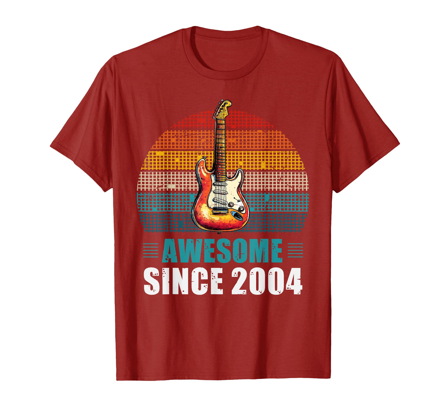 Awesome Since 2004 Retro Vintage 21st Birthday Guitar Lover T-Shirt