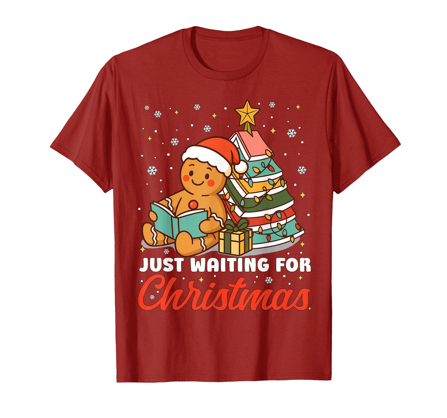 Just Waiting for Christmas Gingerbread Christmas Book Kids T-Shirt