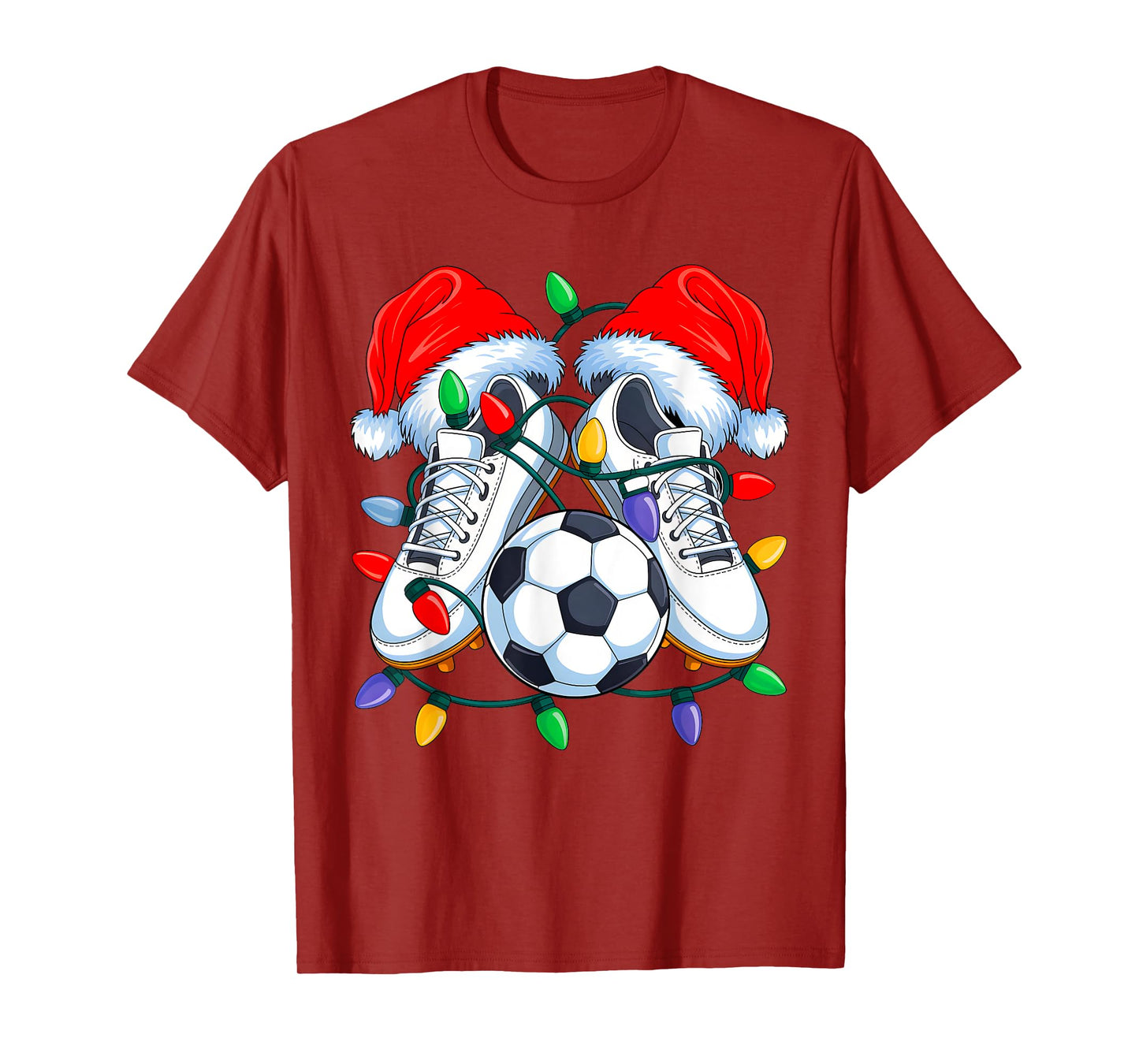 Christmas Soccer Xmas Santa Sports Hat Mens Womens Kids T-Shirt