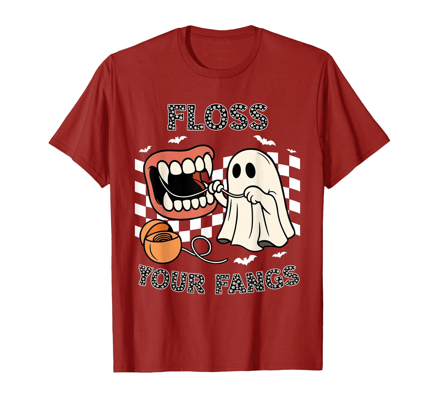 Floss Your Fangs Dental Hygienist Funny Dentist Halloween T-Shirt