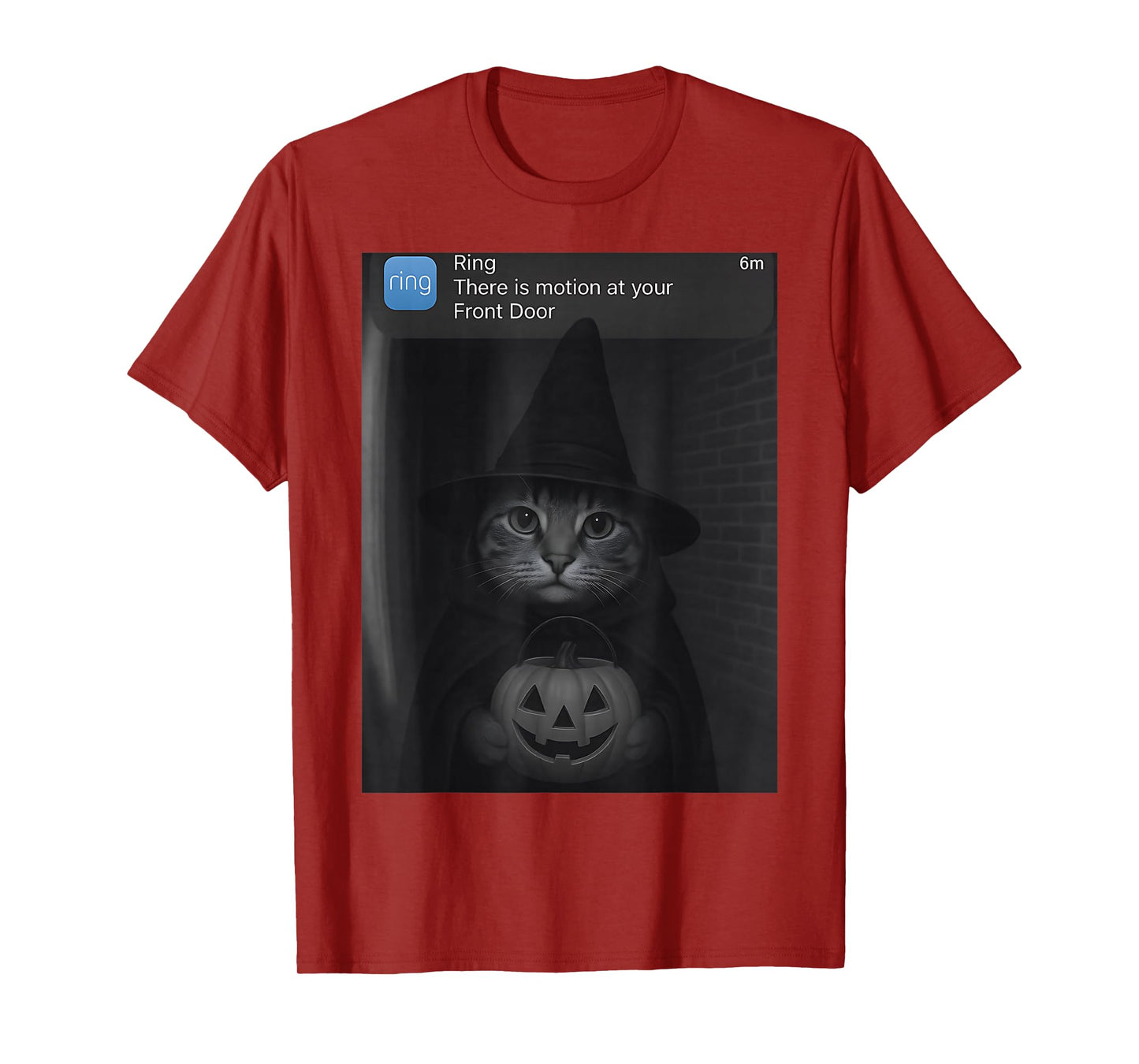 Ring There is Motion at Your Front Door Halloween Cat Witch T-Shirt