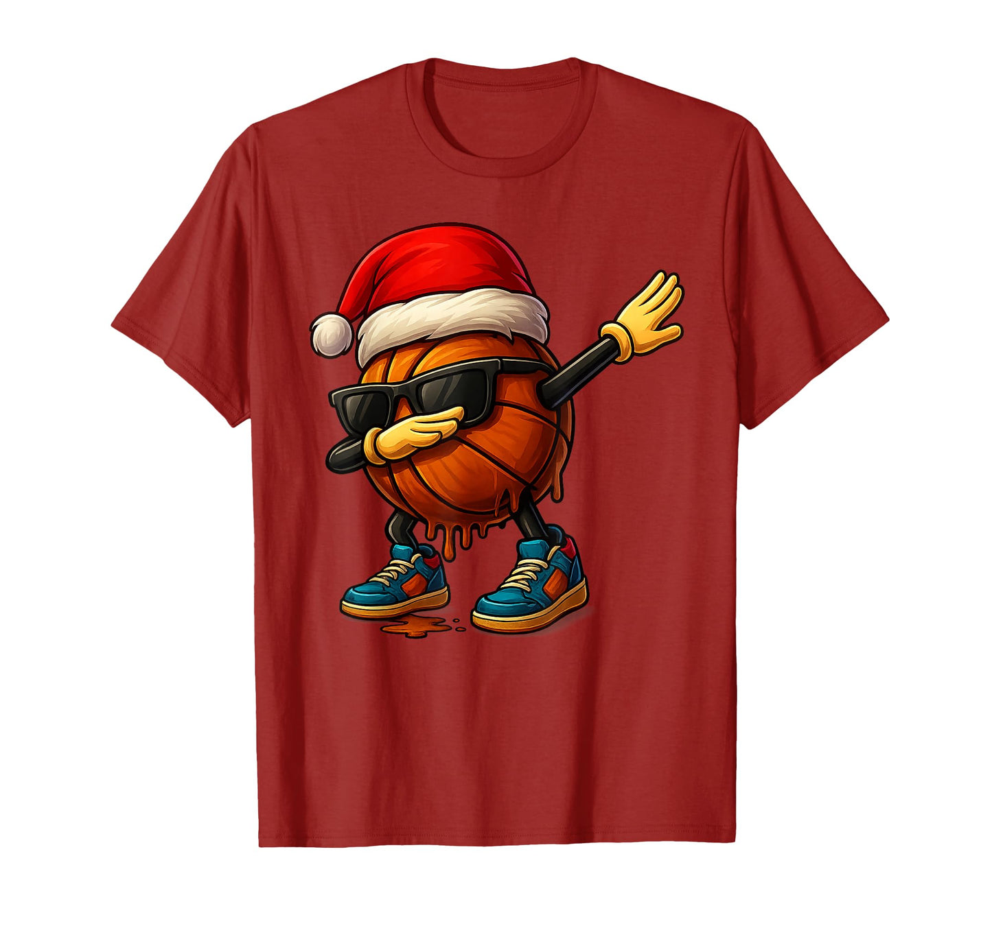 Dabbing Basketball Sunglasses Funny Christmas Tee Boys Gifts T-Shirt