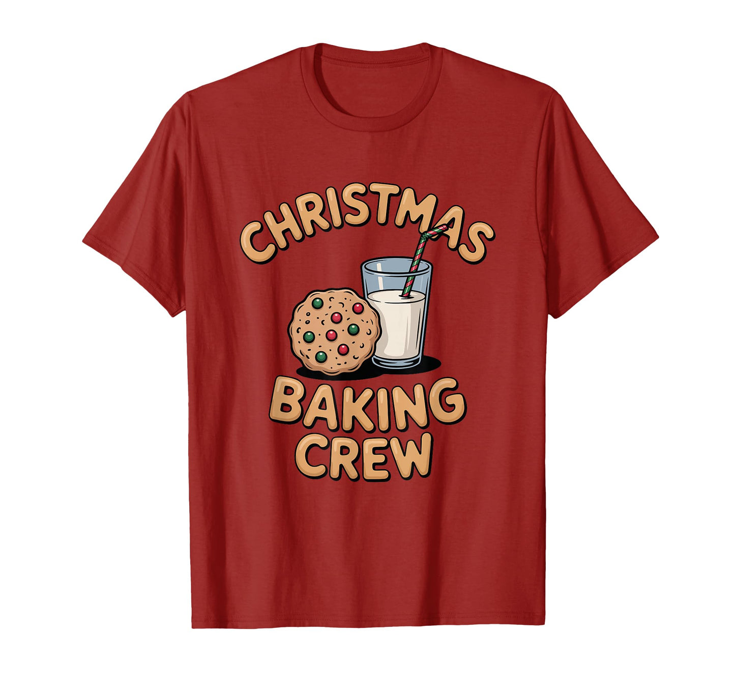 Cookie Christmas Baking Crew Milk Design T-Shirt