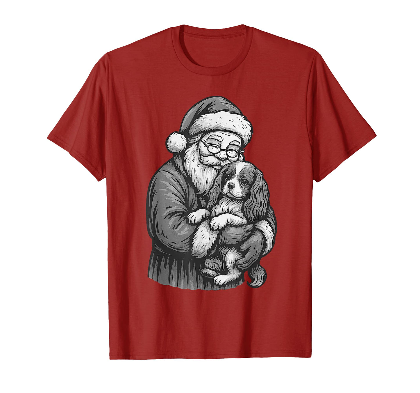 Cavalier King Charles Spaniel Santa Claus Christmas Dog T-Shirt