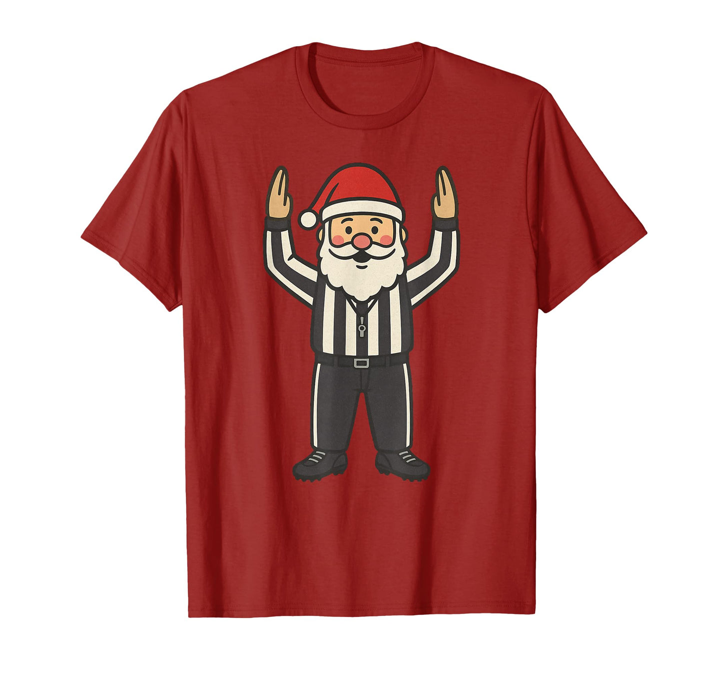 Santa Referee Christmas Football Funny Xmas Holiday T-Shirt